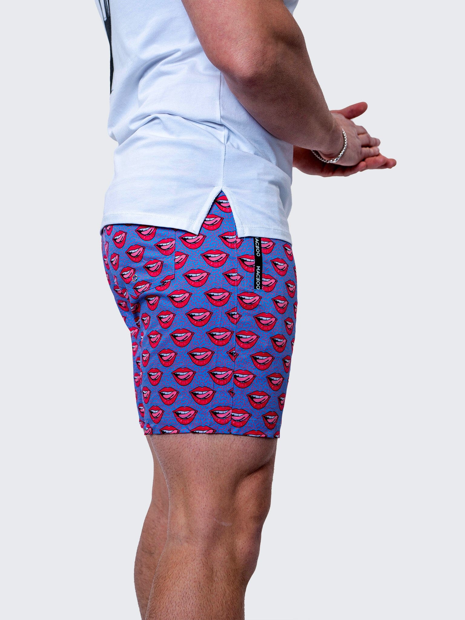 Lion Red Lips Blue Swim Trunks