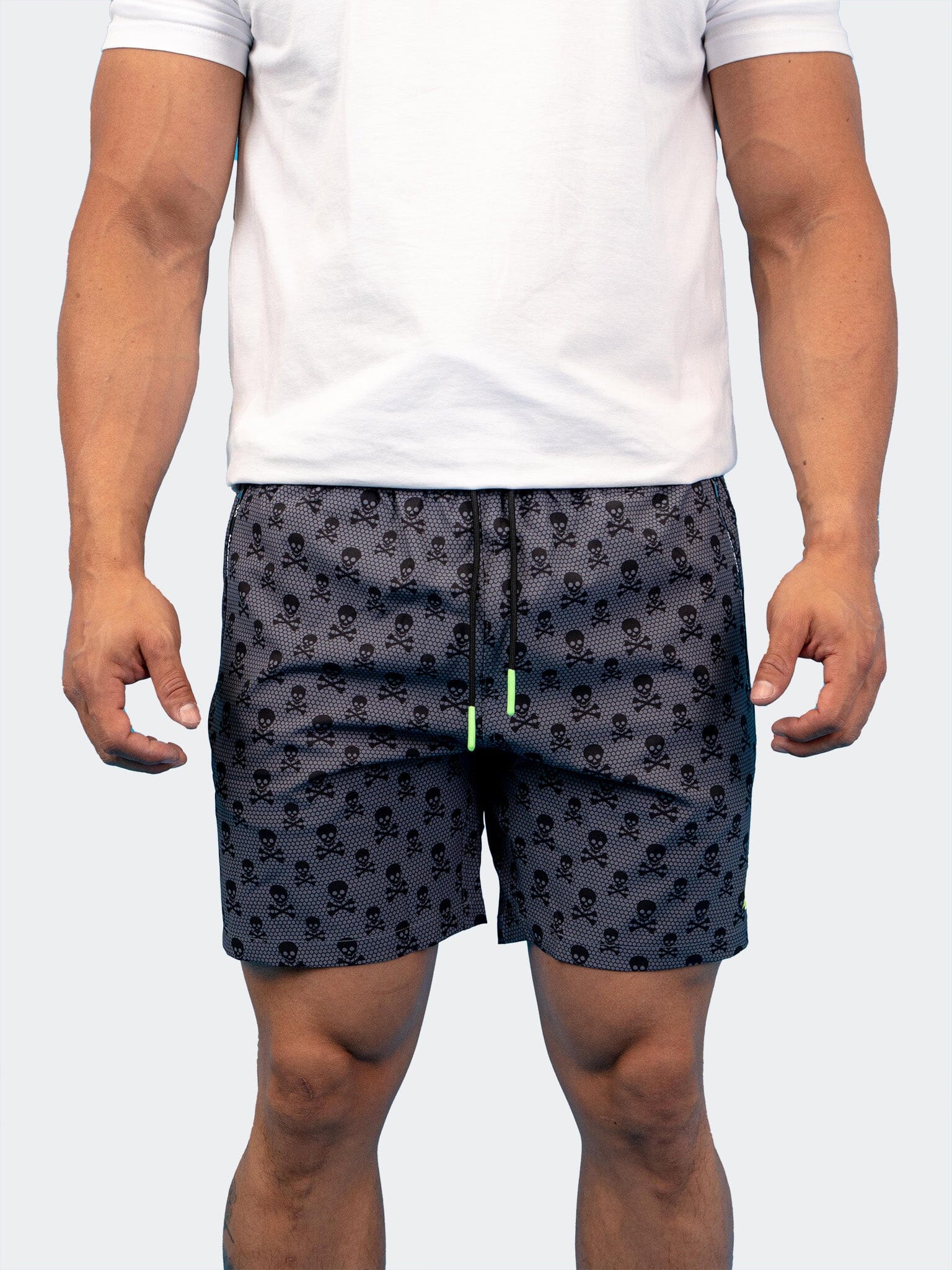 Lion Skull Crossbones Grey Shorts