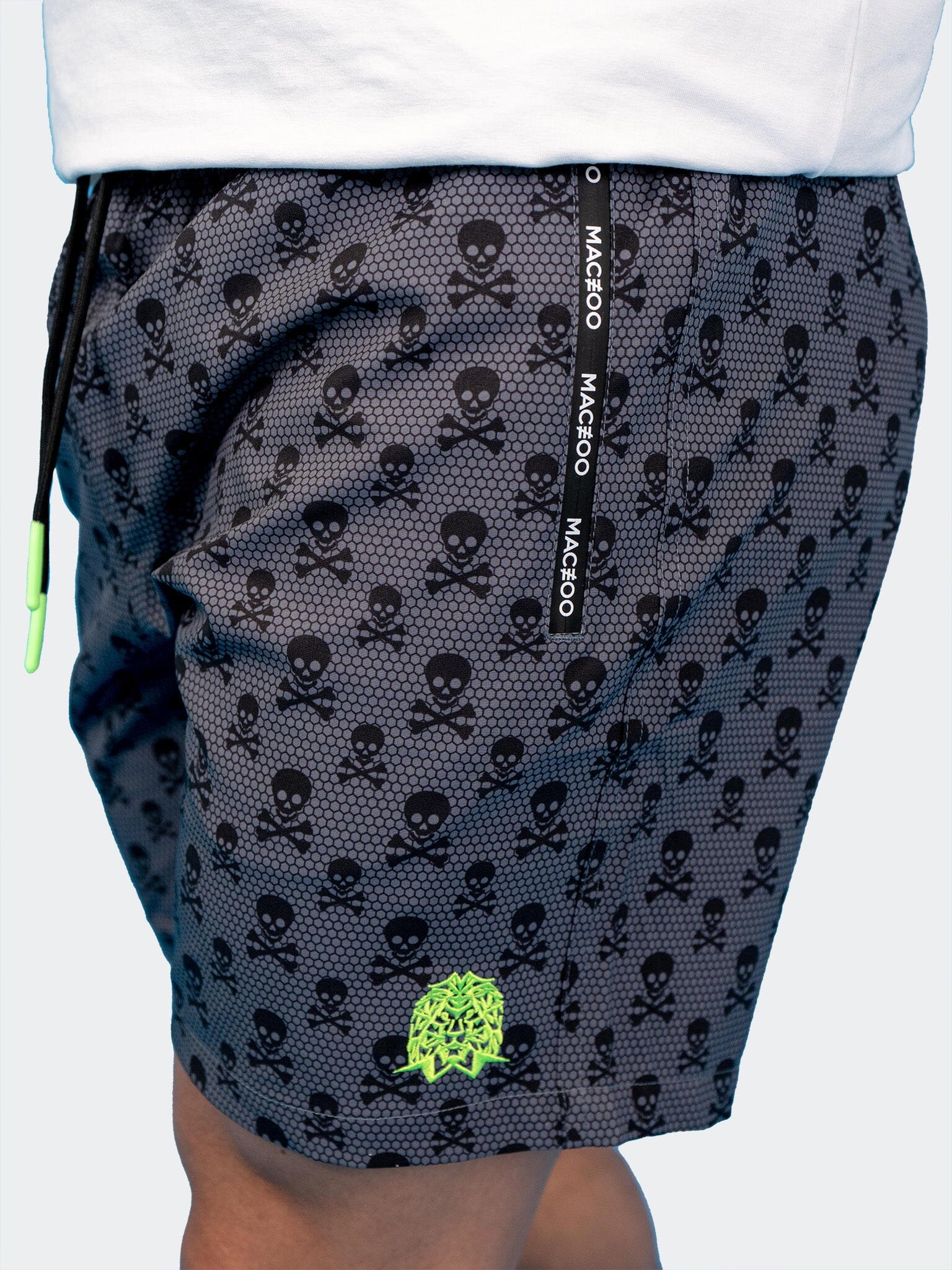 Lion Skull Crossbones Grey Shorts