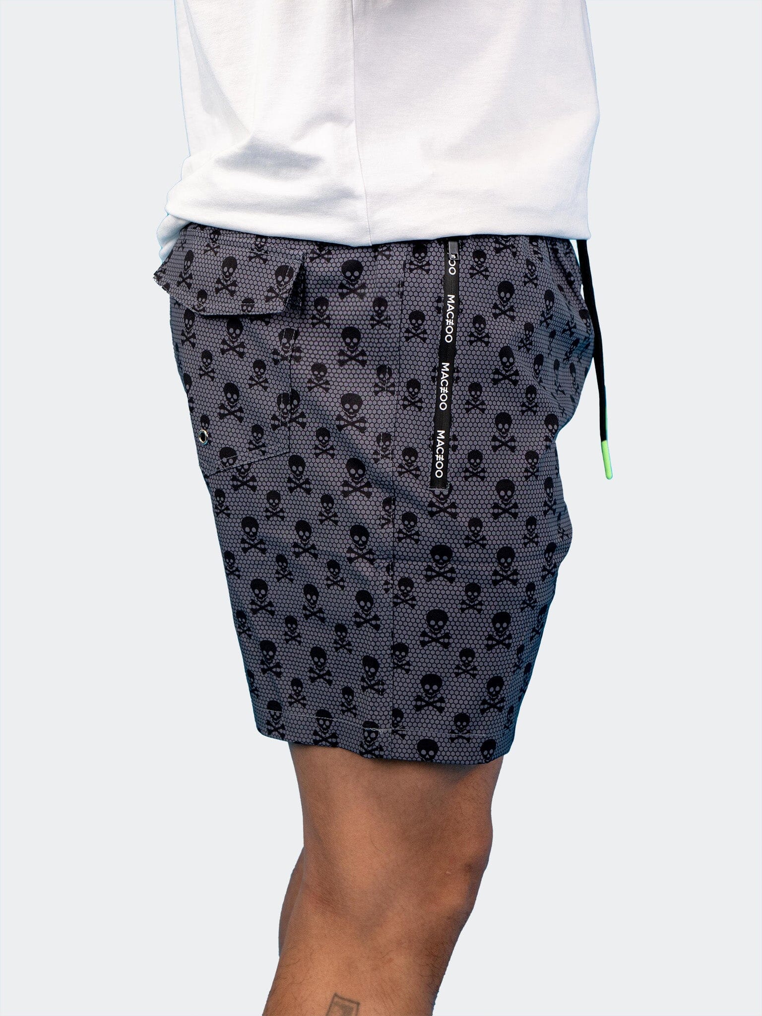 Lion Skull Crossbones Grey Shorts