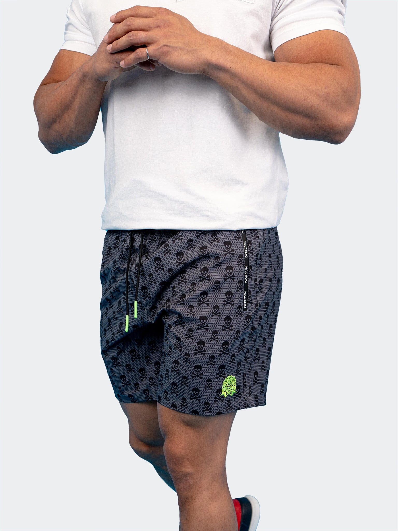 Lion Skull Crossbones Grey Shorts