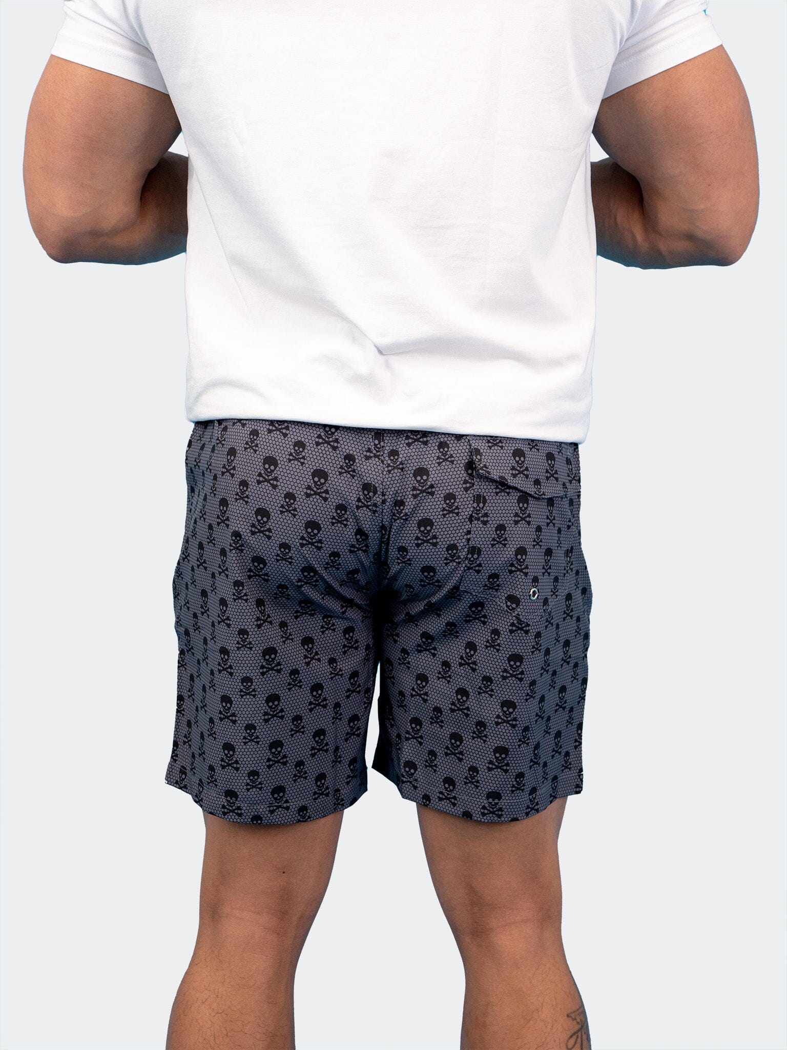 Lion Skull Crossbones Grey Shorts