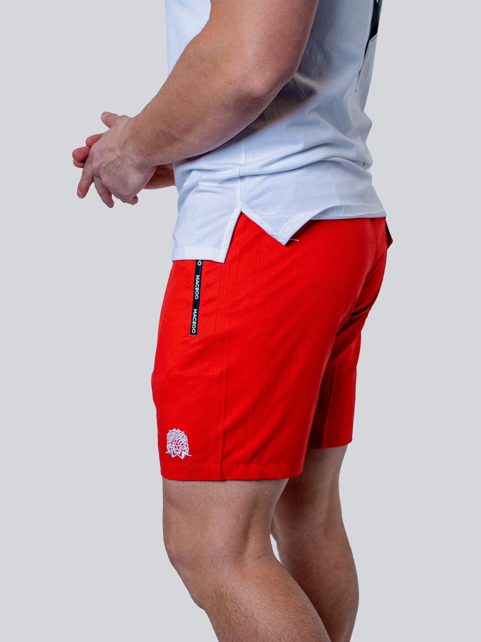 Lion Solid Red Swim Shorts