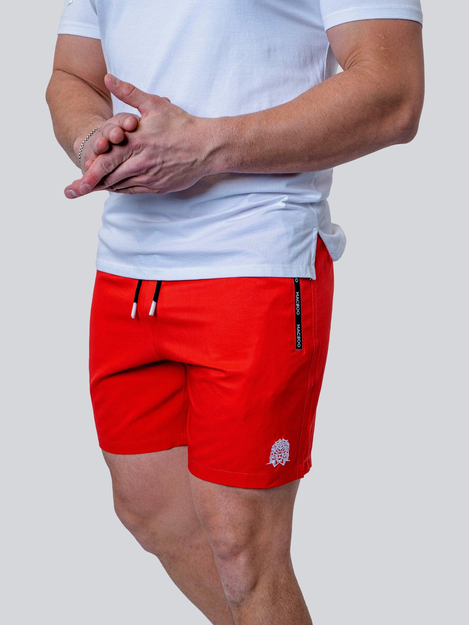 Lion Solid Red Swim Shorts