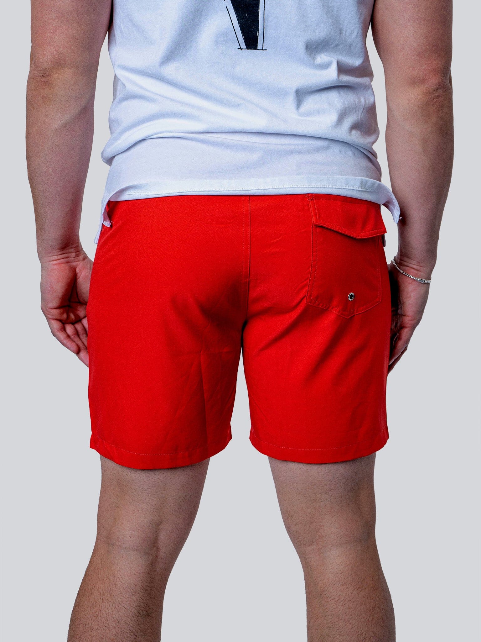 Lion Solid Red Swim Shorts
