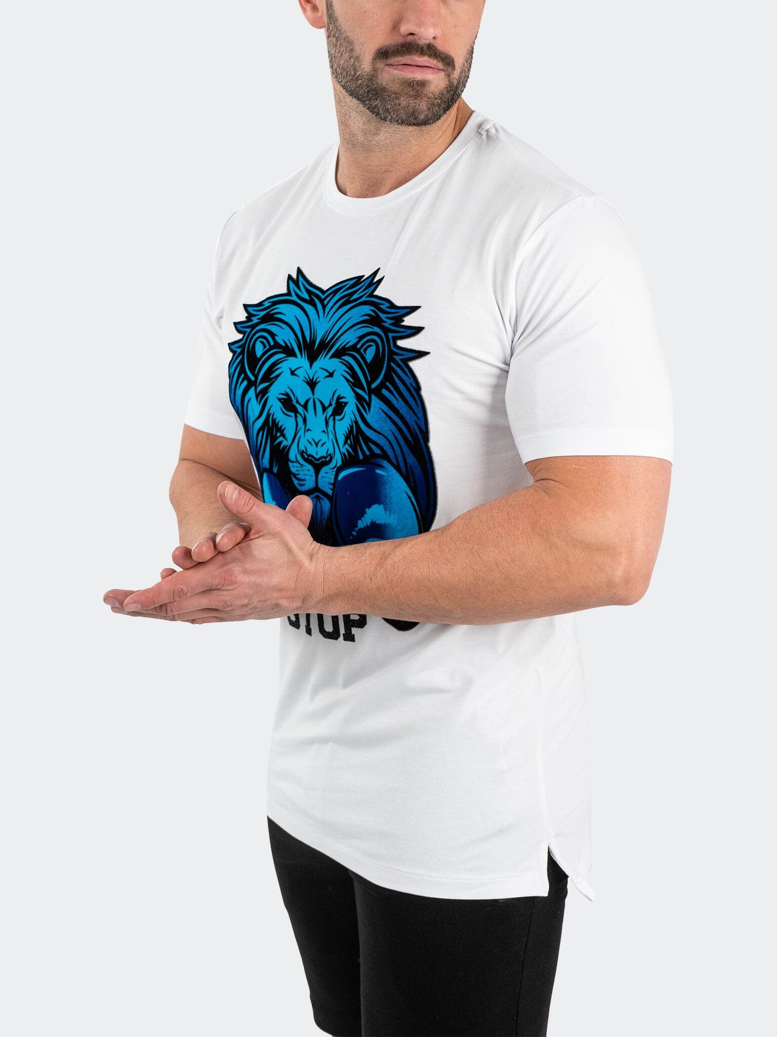 Boxing Lion White Tee
