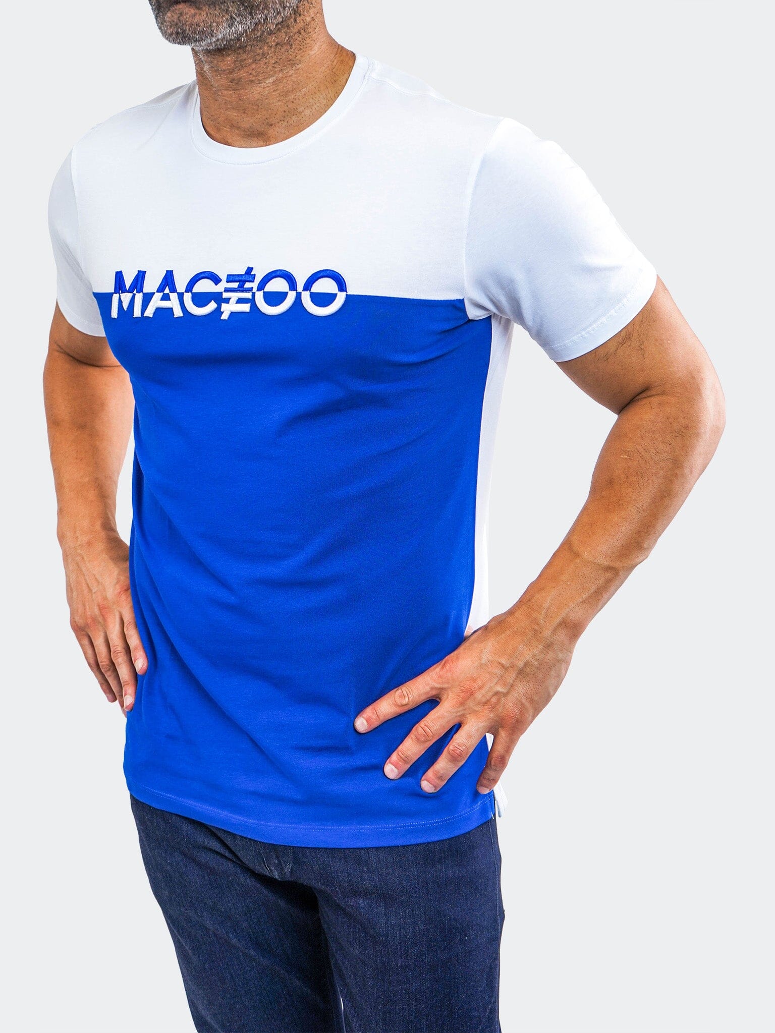 Colorblock Blue Graphic Tee