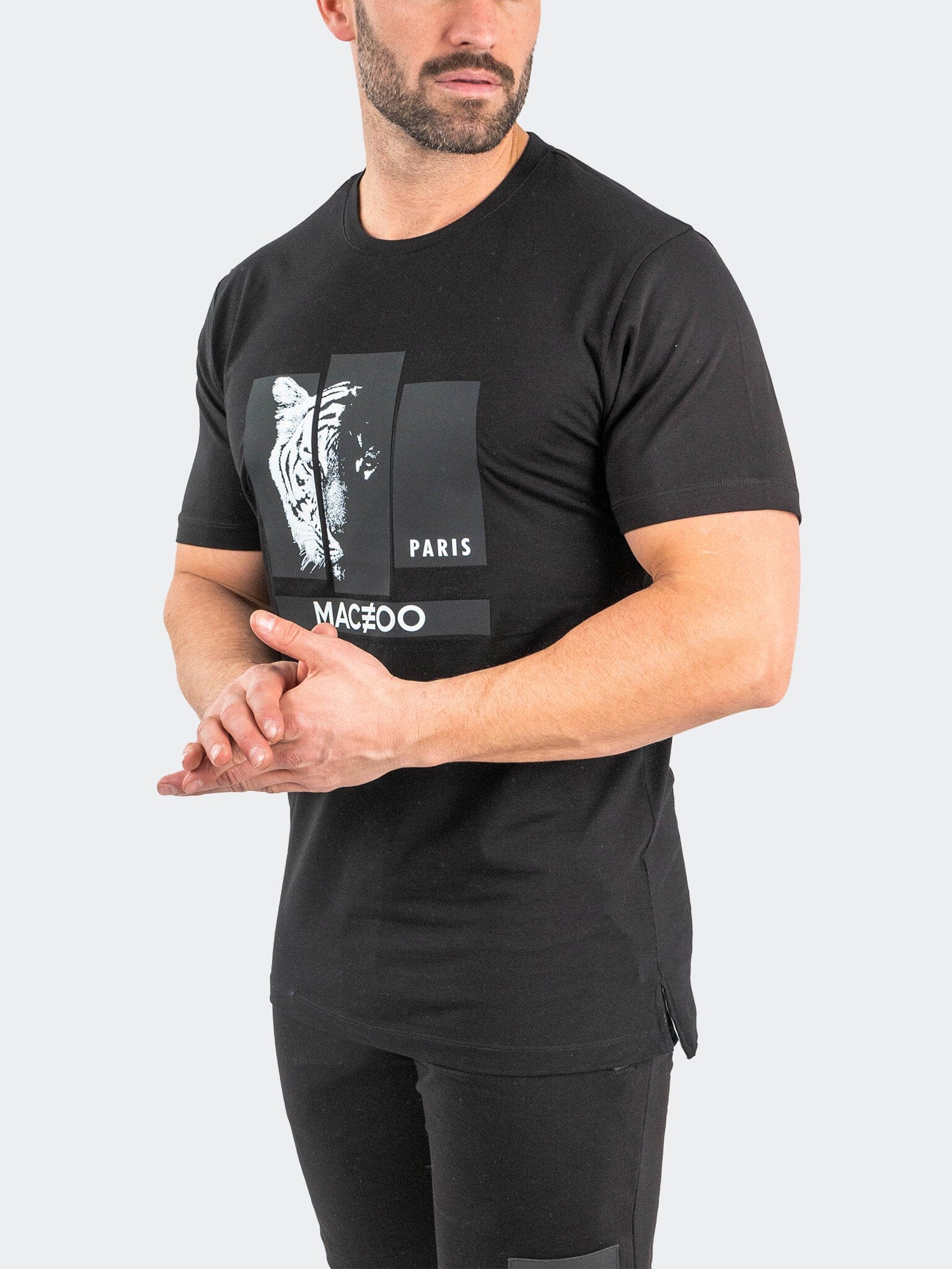 Tiger Collage Black Tee