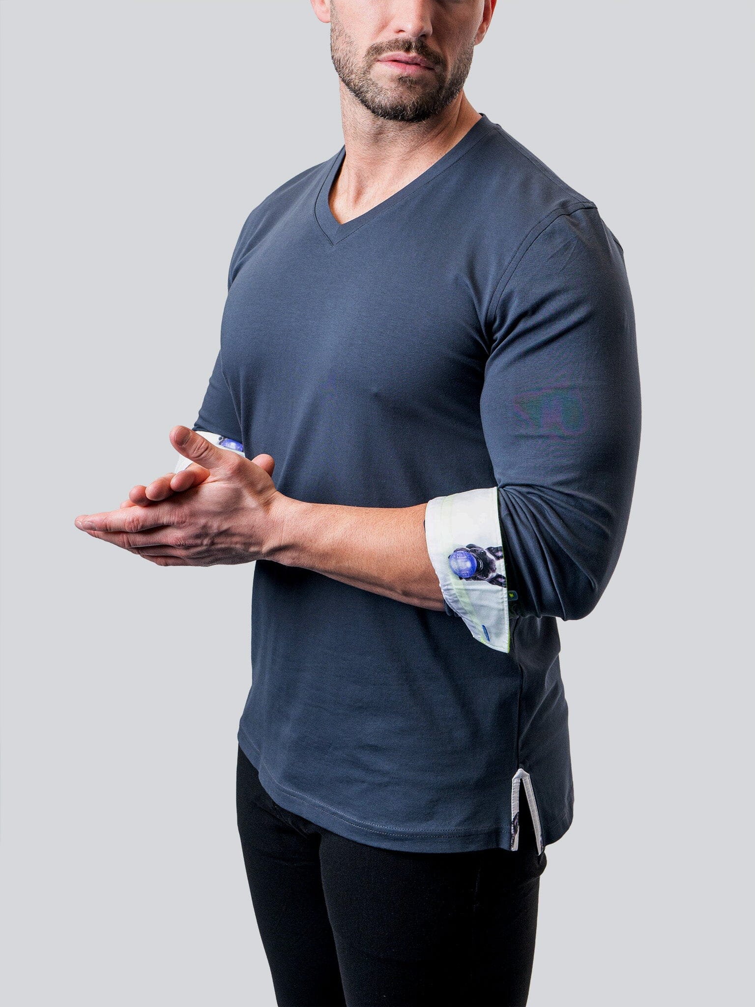 Edison NeonCuff Blue V-Neck