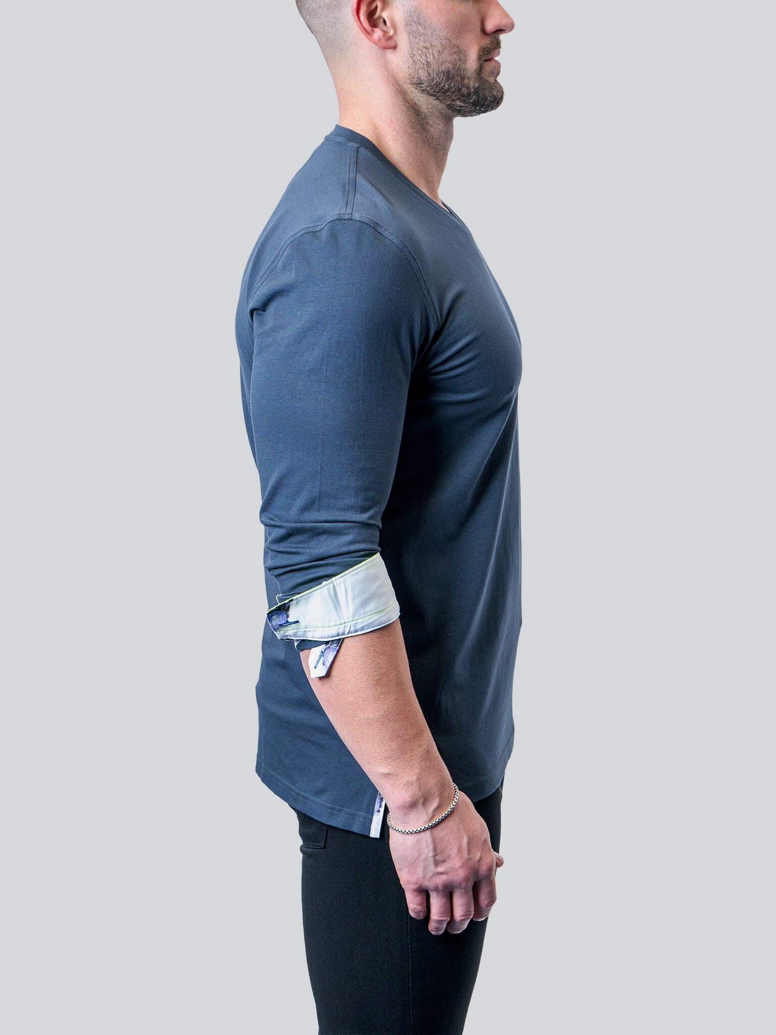Edison NeonCuff Blue V-Neck