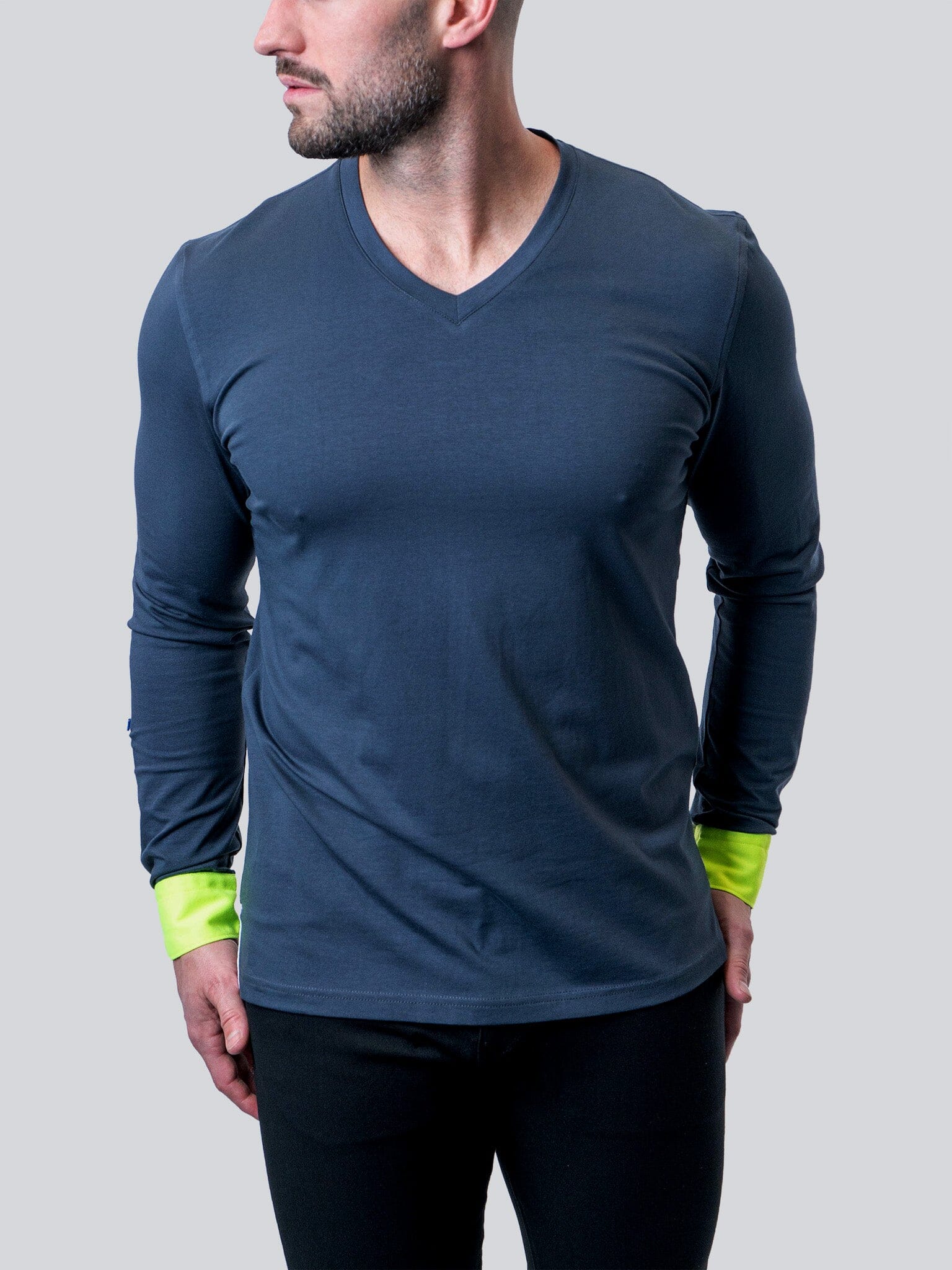 Edison NeonCuff Blue V-Neck