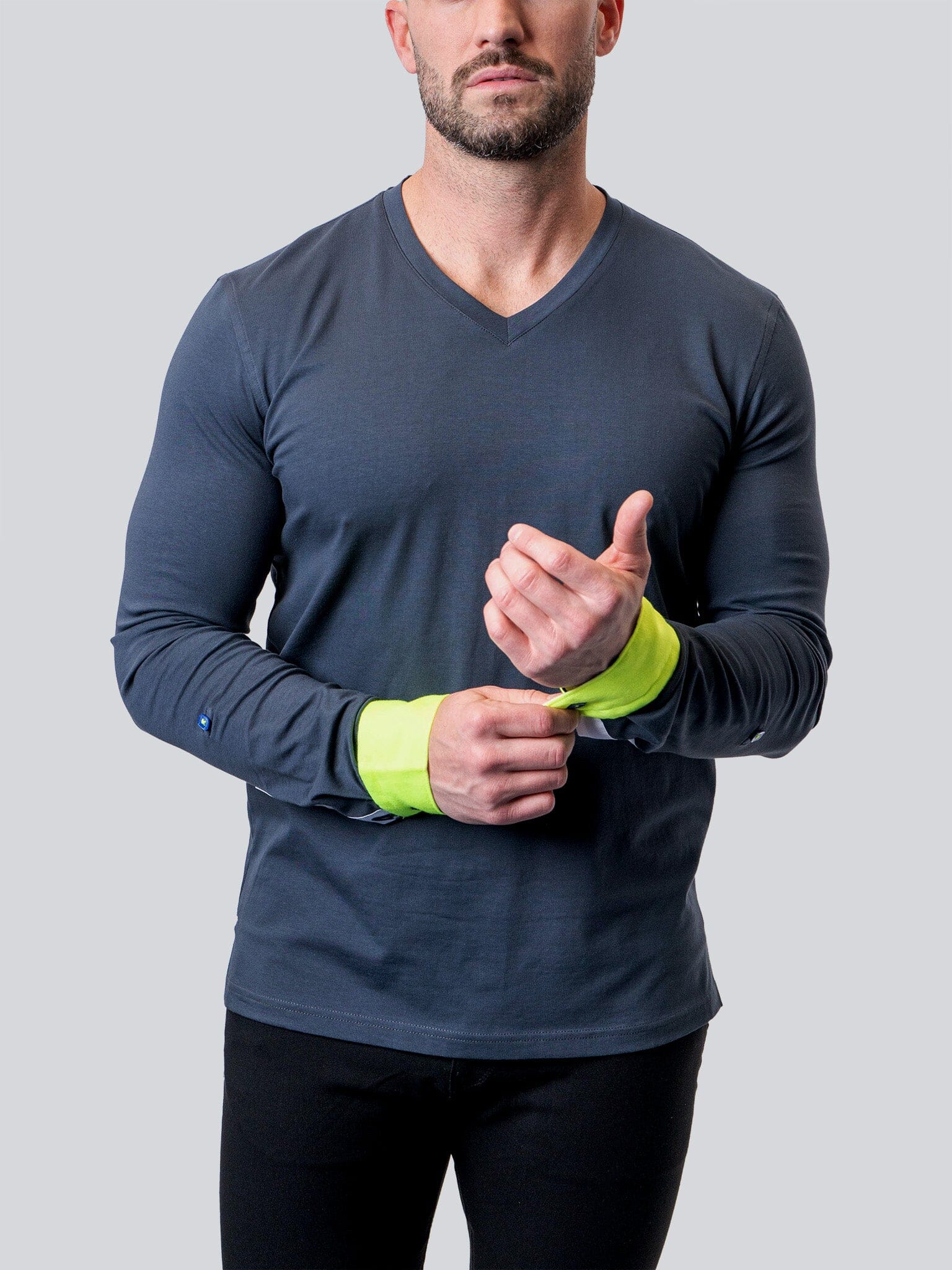 Edison NeonCuff Blue V-Neck