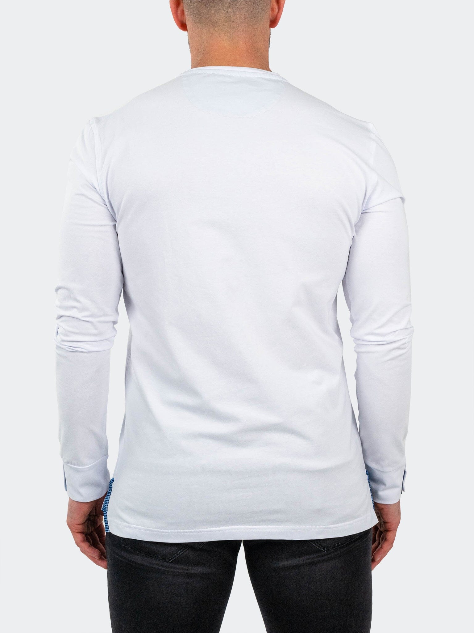 Edison Solid Cotton White V-Neck