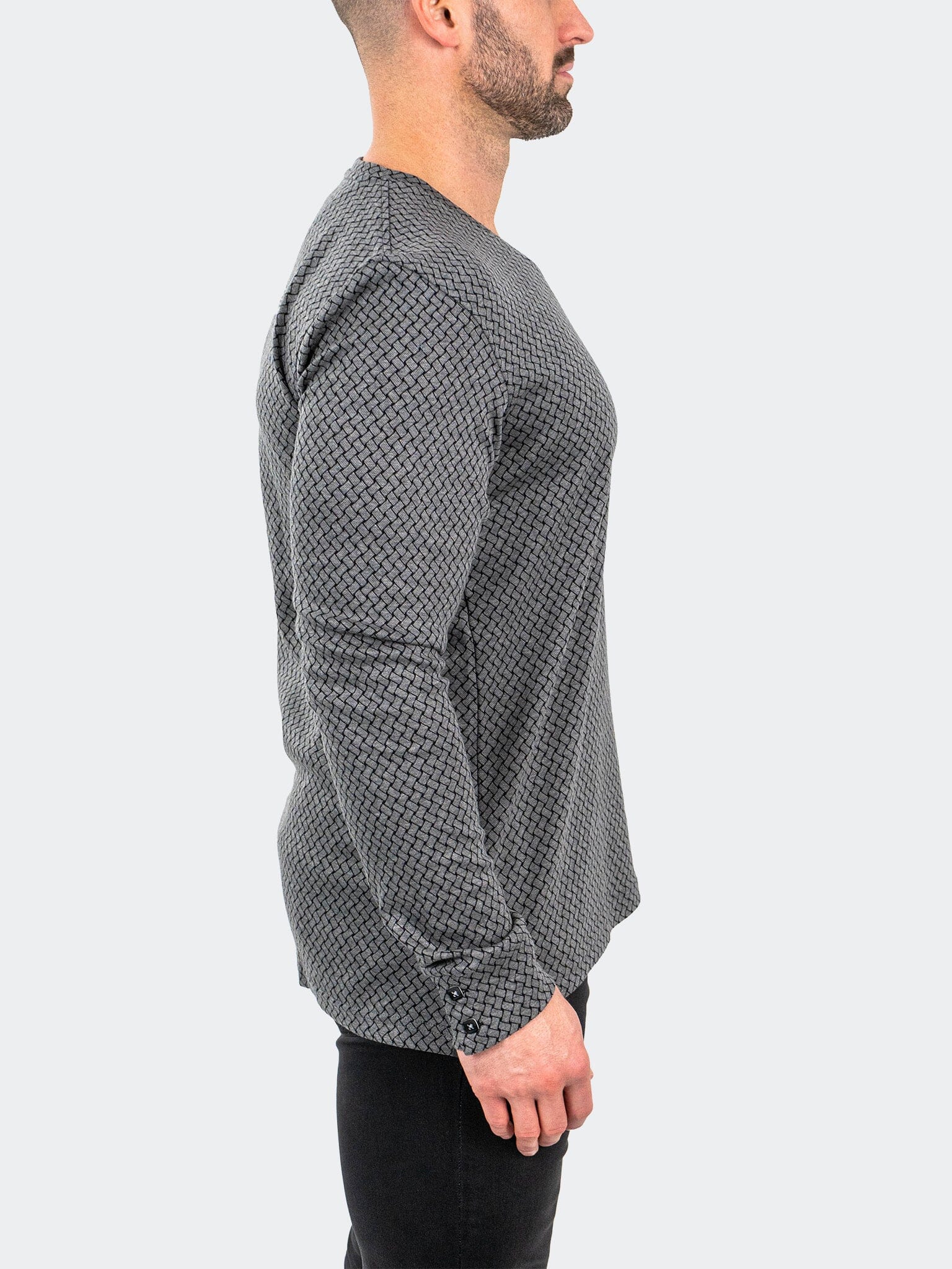 Edison Weaves Grey V-Neck Tee