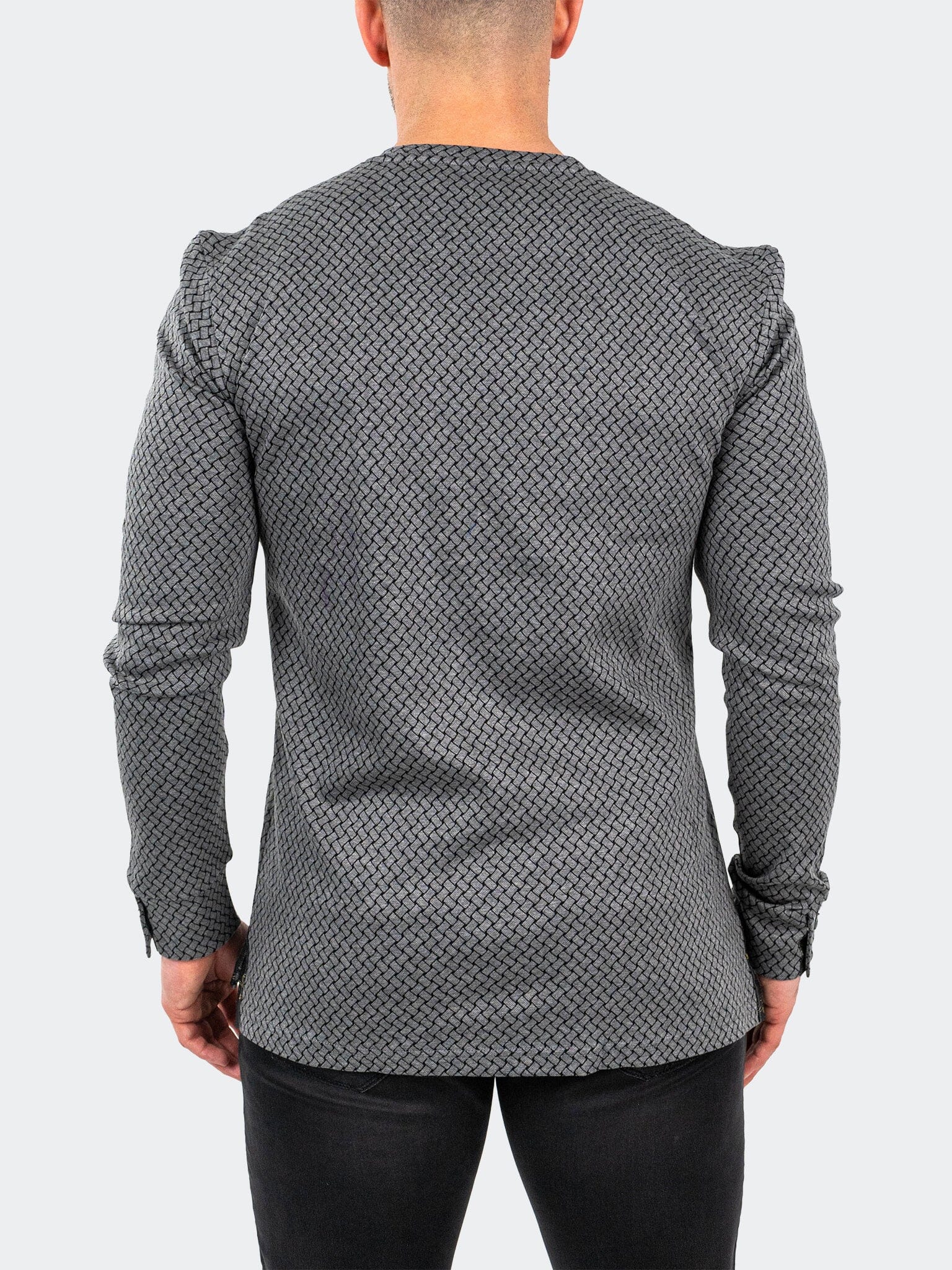 Edison Weaves Grey V-Neck Tee