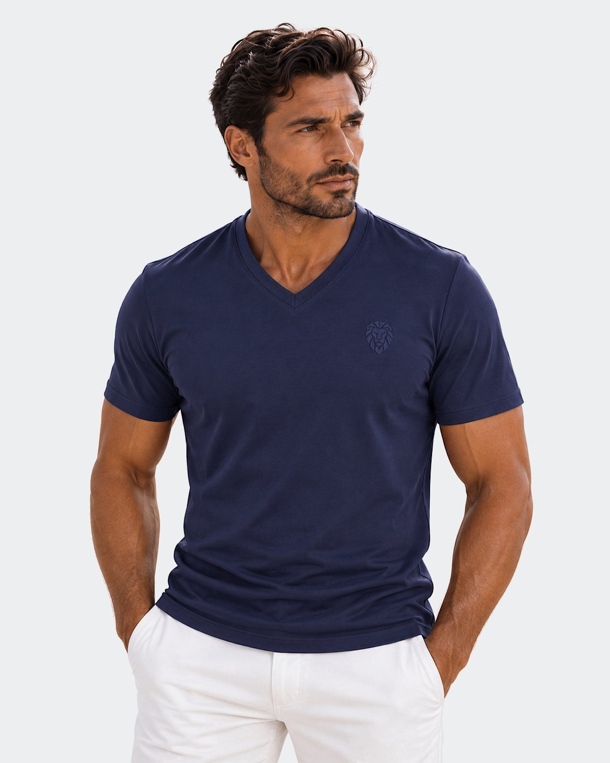 V-Neck SS Short Sleeve Unknown 0009 Blue