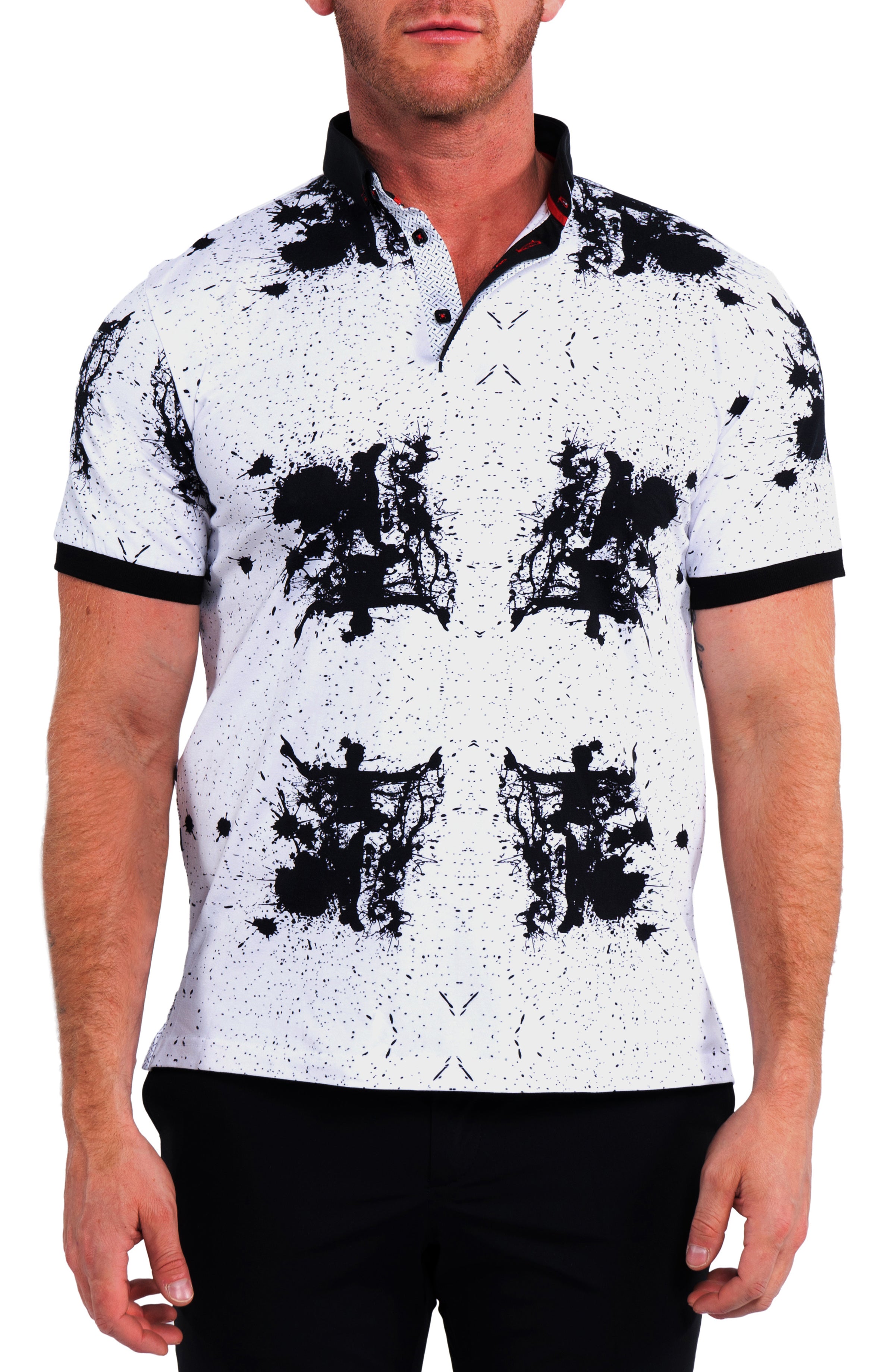 POLO SHIRT COLLAR CUFF BLACK