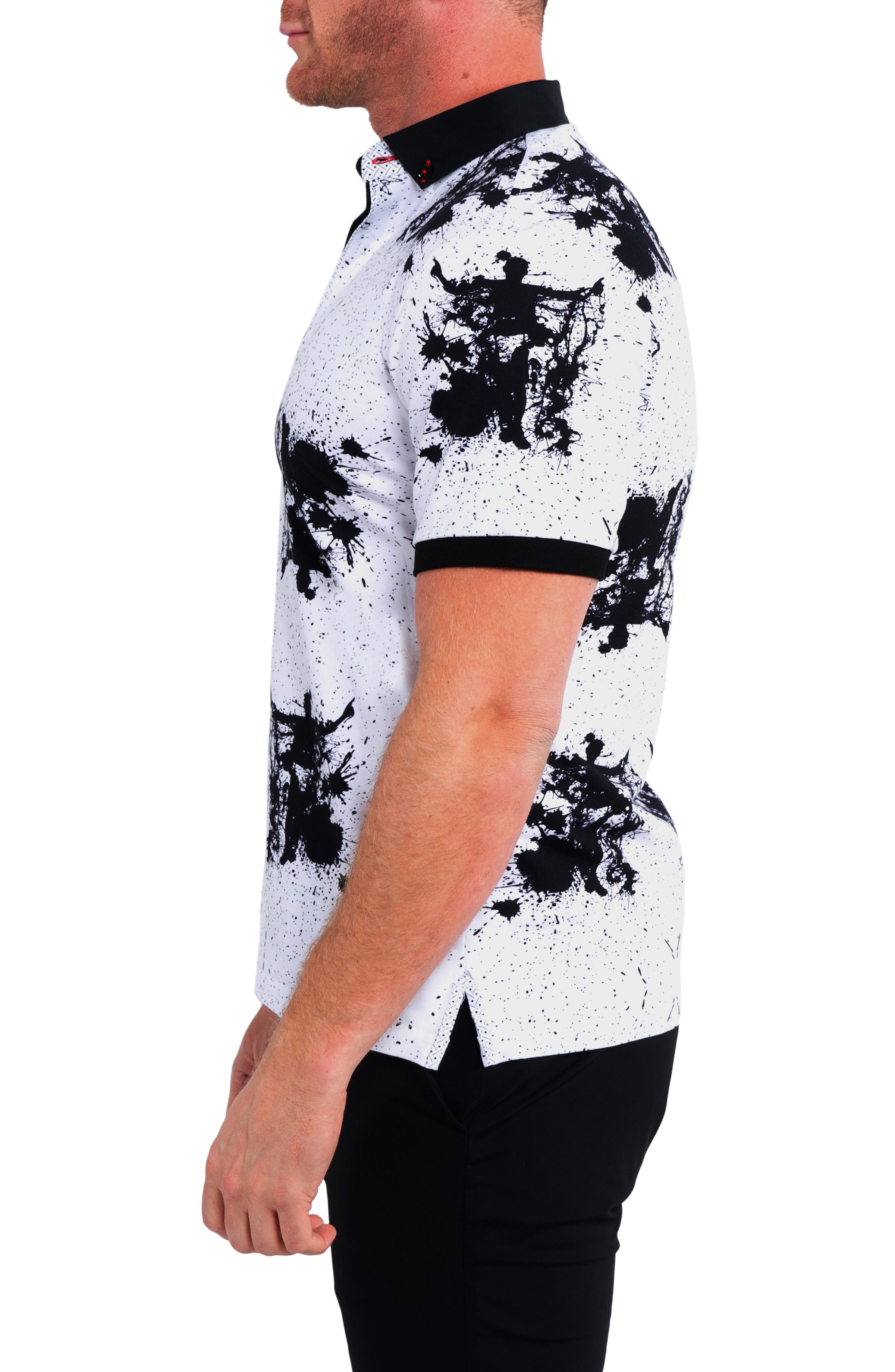 POLO SHIRT COLLAR CUFF BLACK