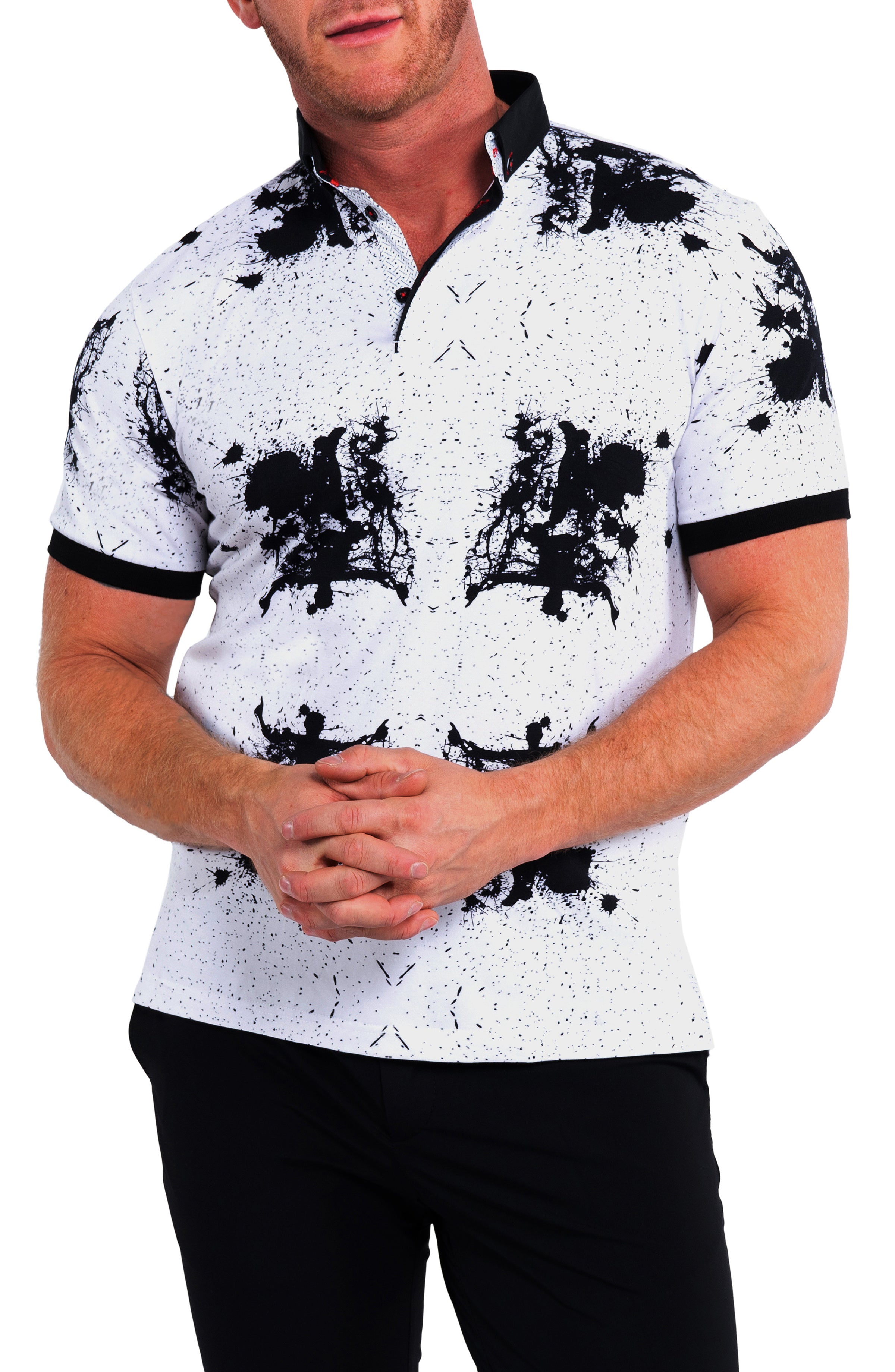POLO SHIRT COLLAR CUFF BLACK