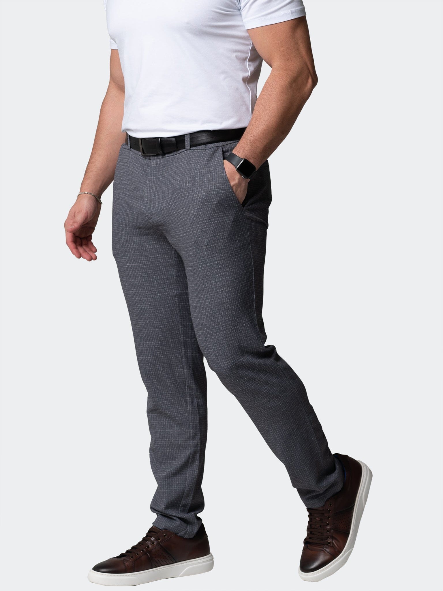 4-Way Stretch Pants Square Grey