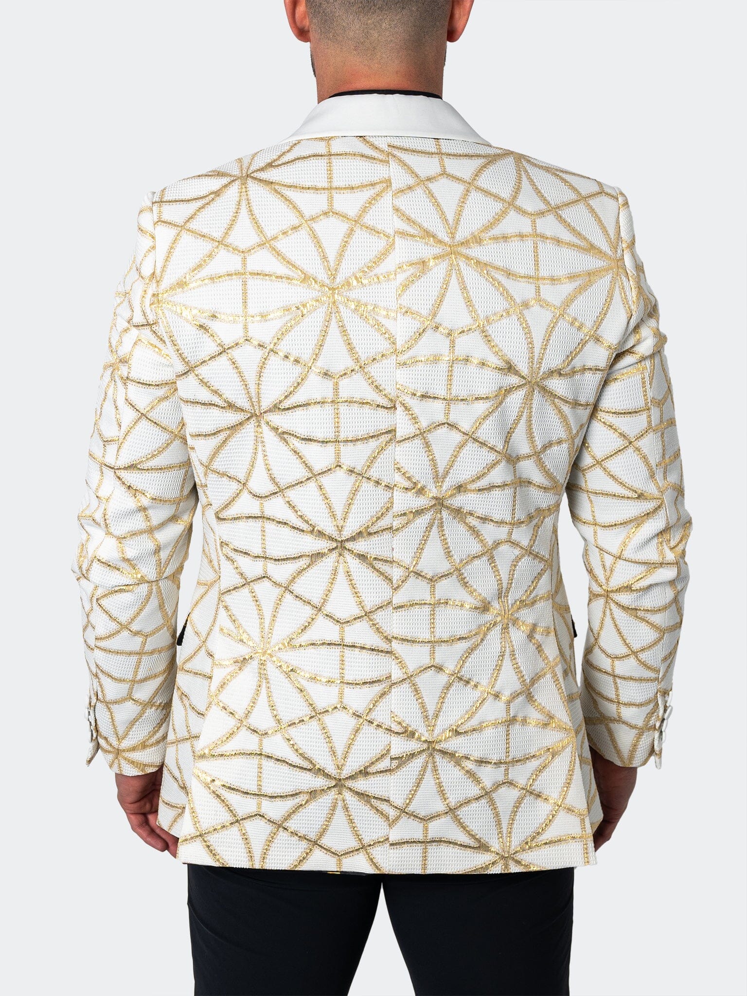 Shawl CeremonialGold White Blazer