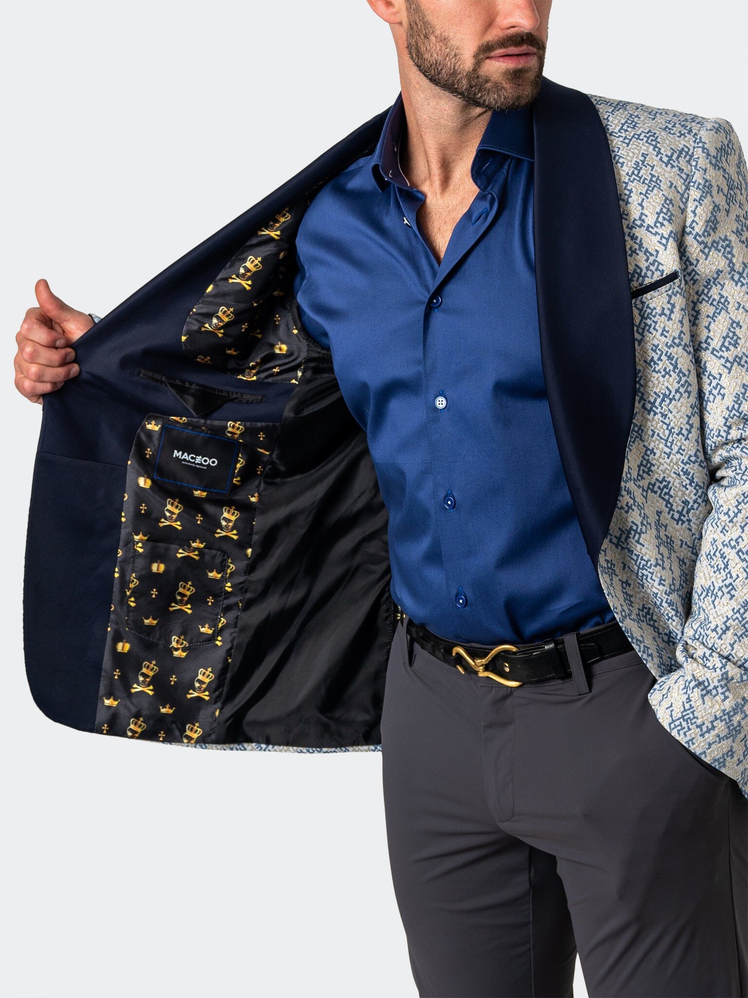 Shawl GoldFoil White Blazer