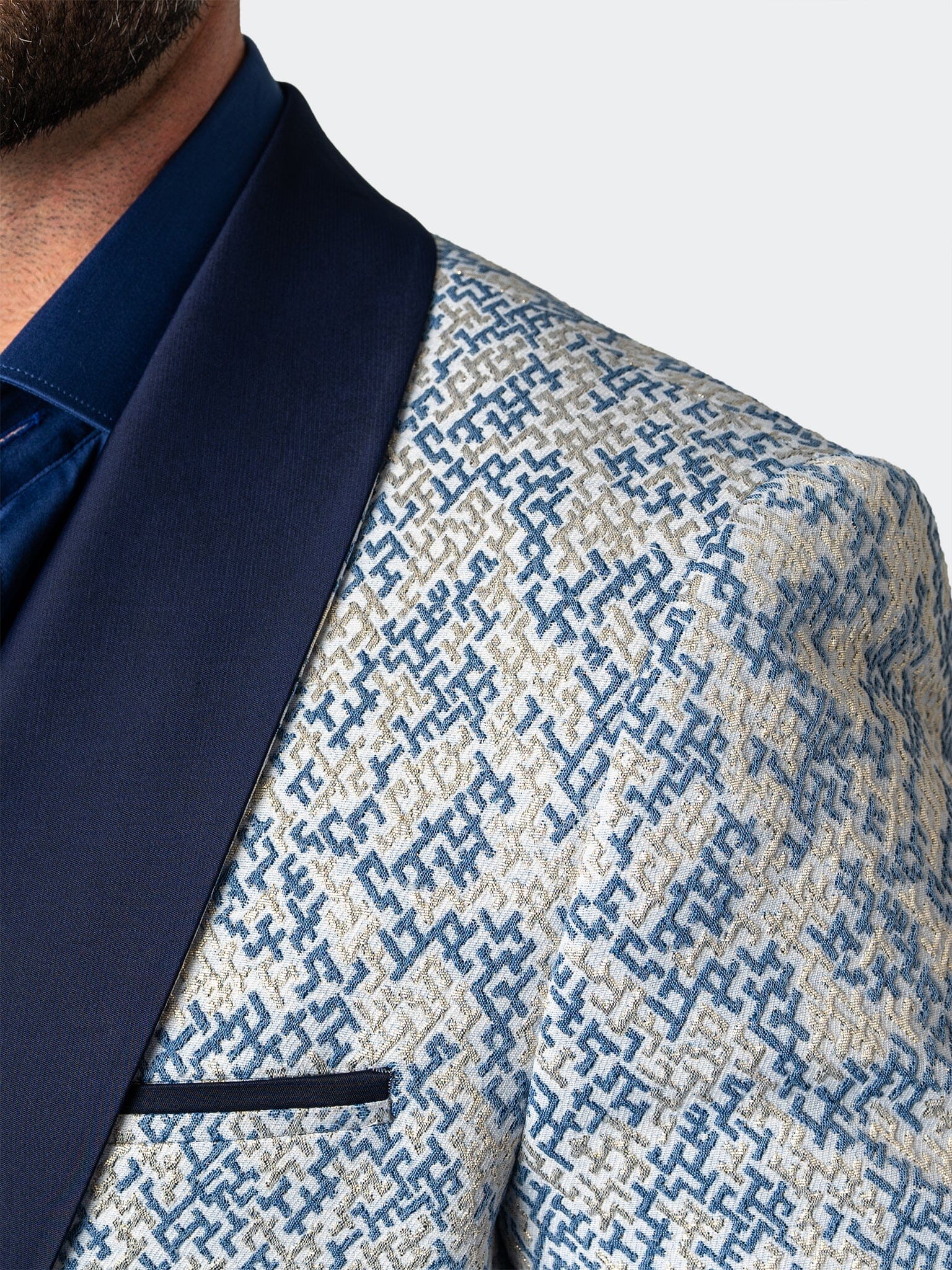 Shawl GoldFoil White Blazer