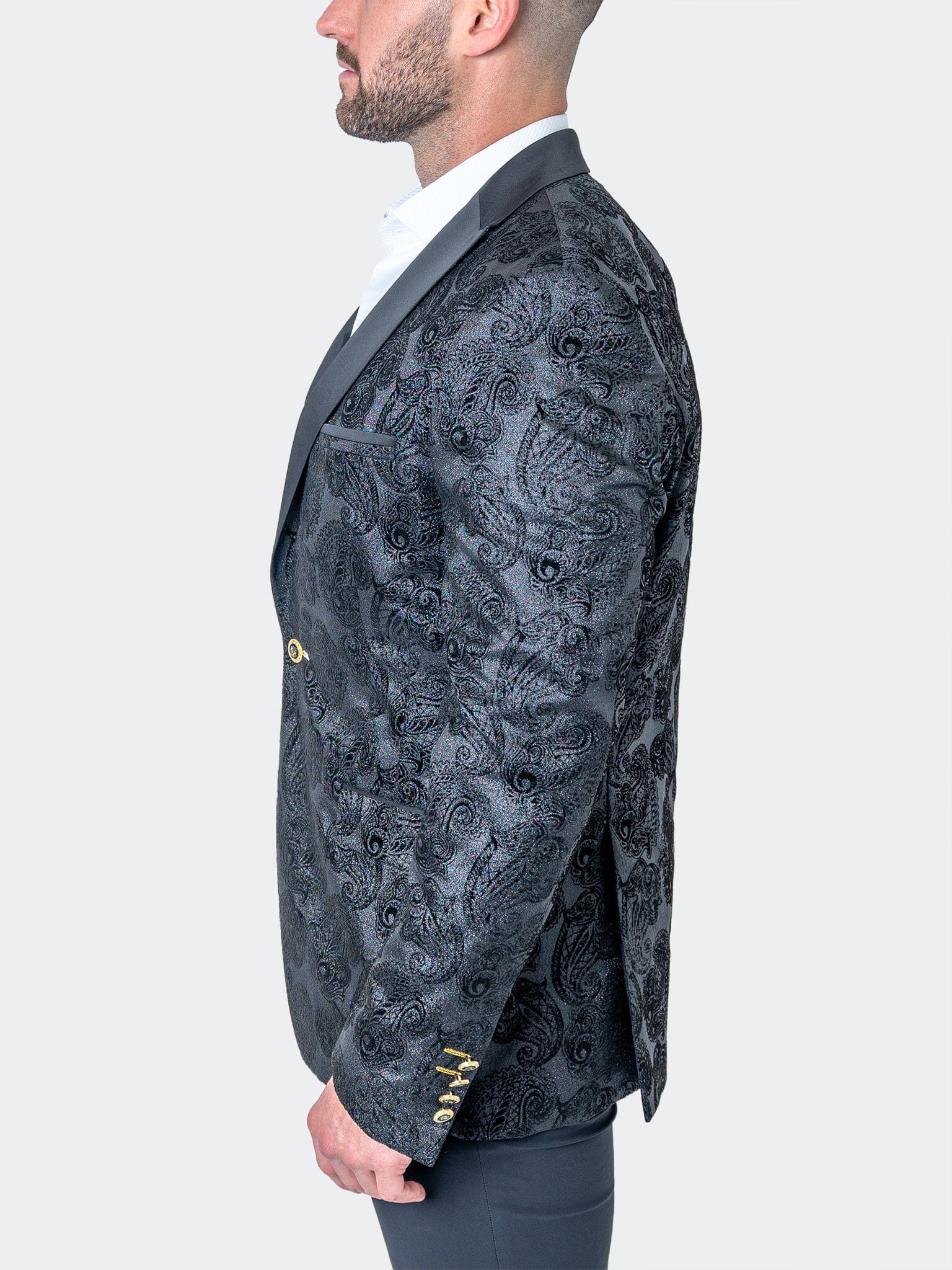 Tesla PaisleyFlok Black Blazer
