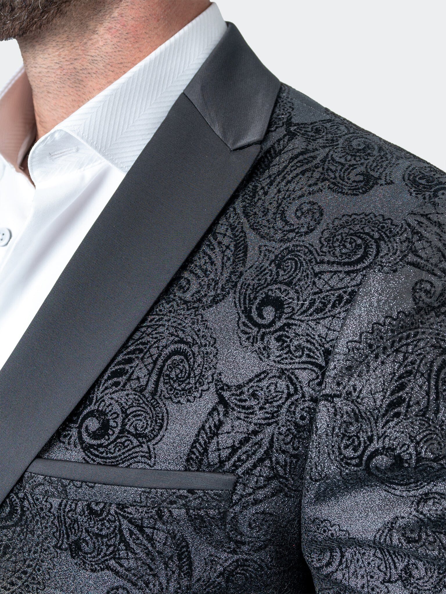 Tesla PaisleyFlok Black Blazer
