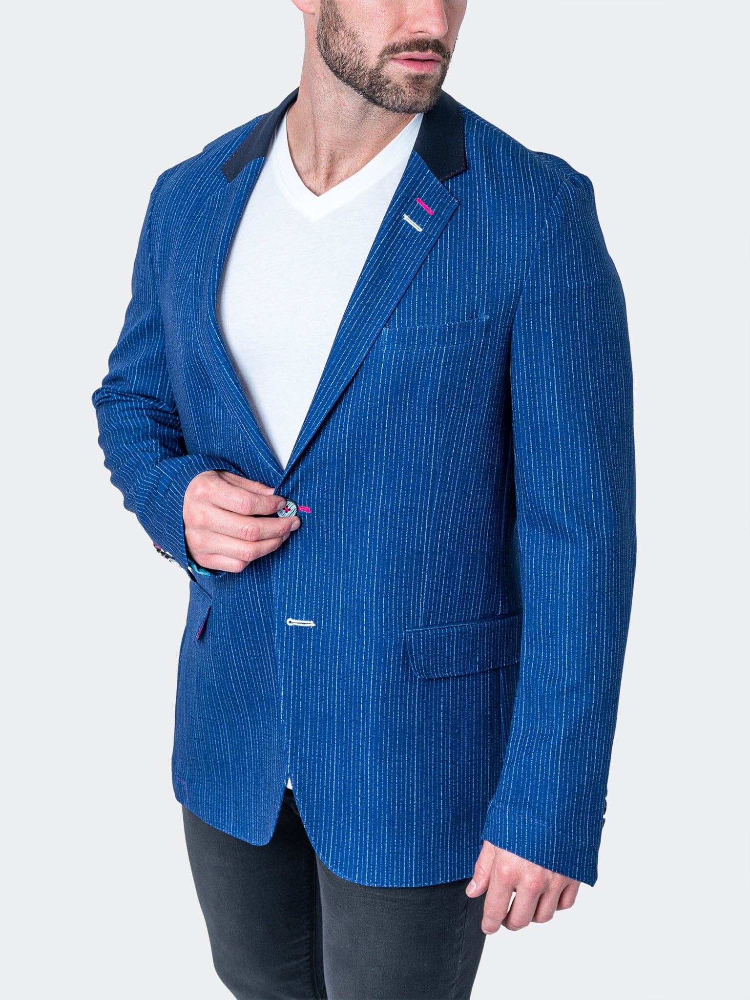 Unconstructed Continuous Blue Blazer