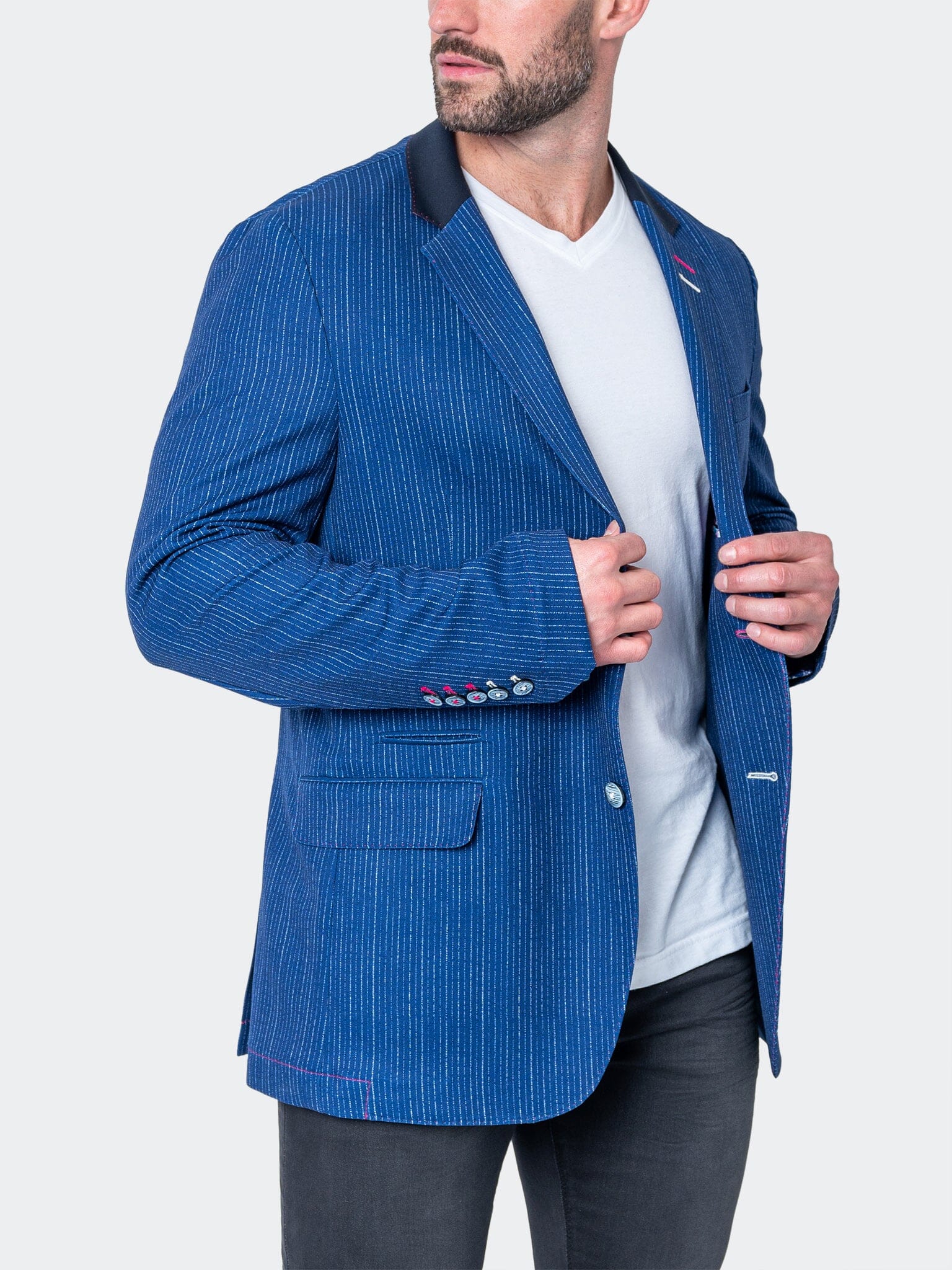 Unconstructed Continuous Blue Blazer