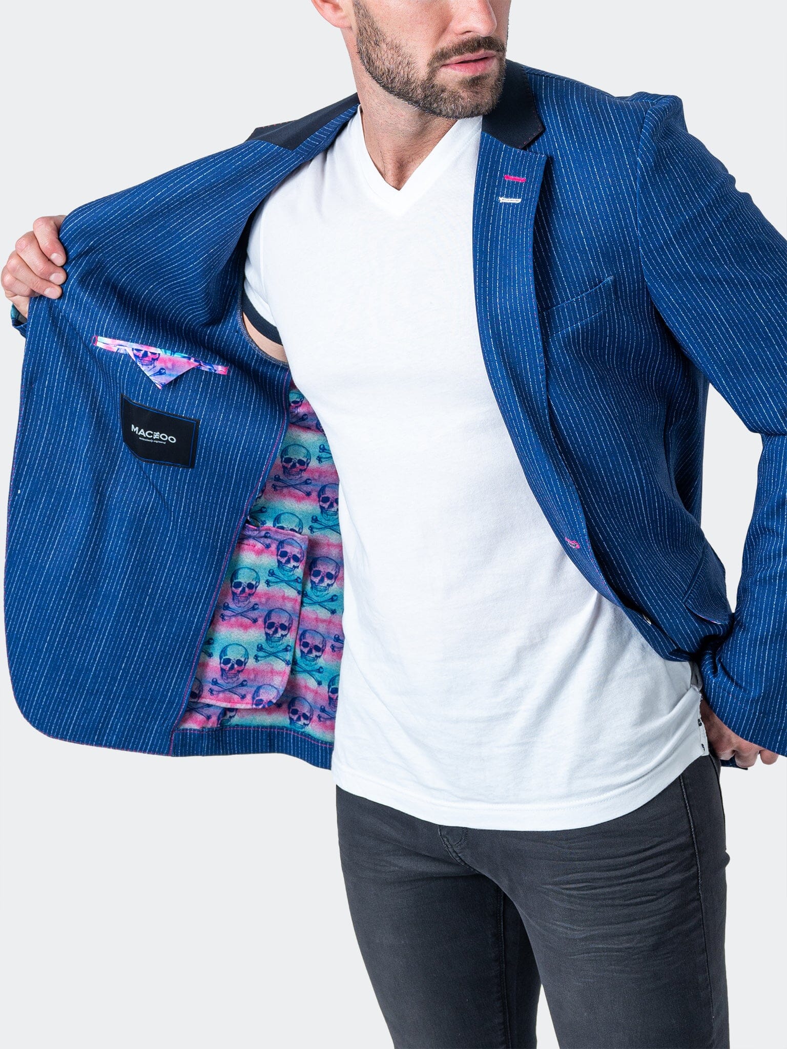 Unconstructed Continuous Blue Blazer