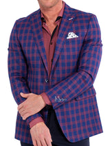 Blazer Bethoven PlaidPink Blue View-5