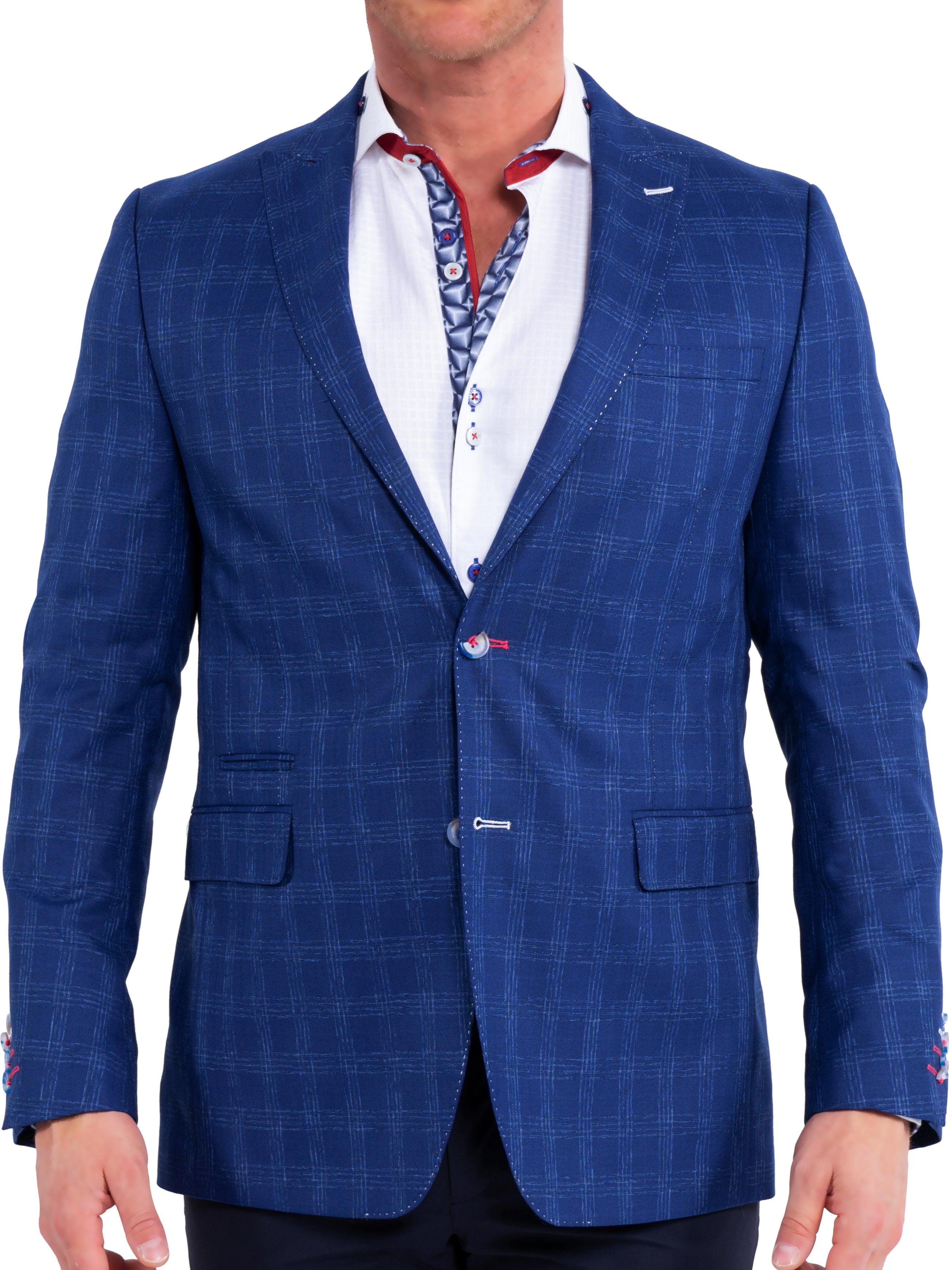Blazer Bethoven PlaidSeam Blue