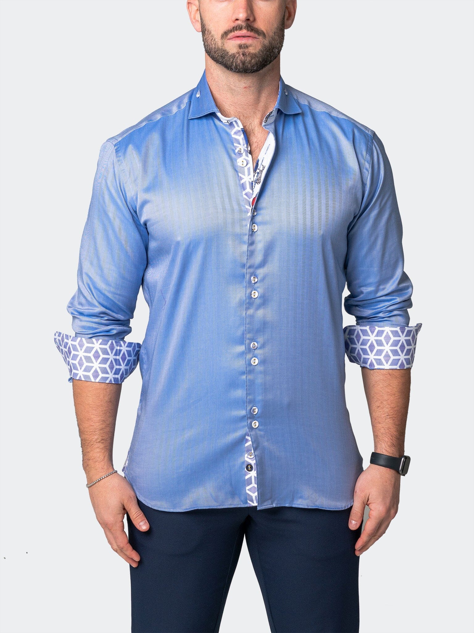 Eins Herringbone Blue