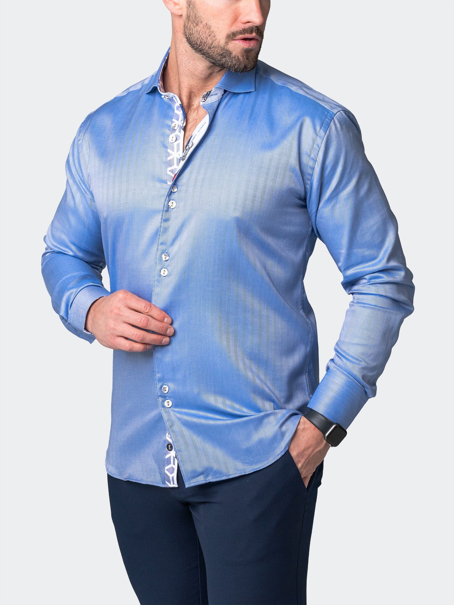 Eins Herringbone Blue