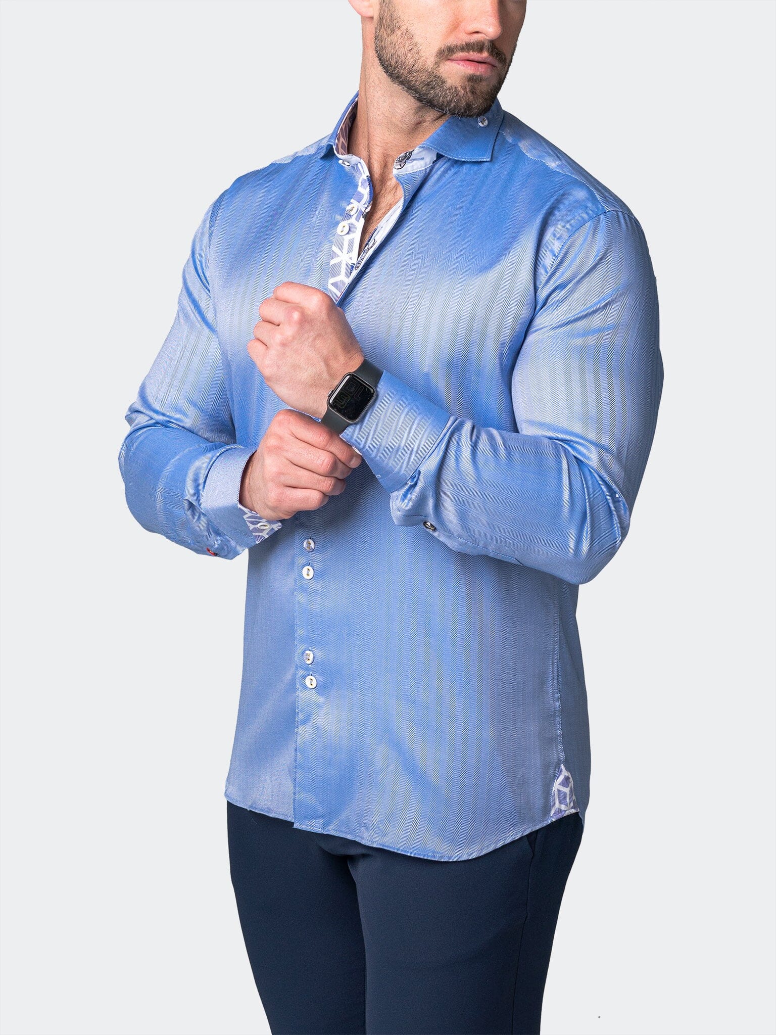 Eins Herringbone Blue