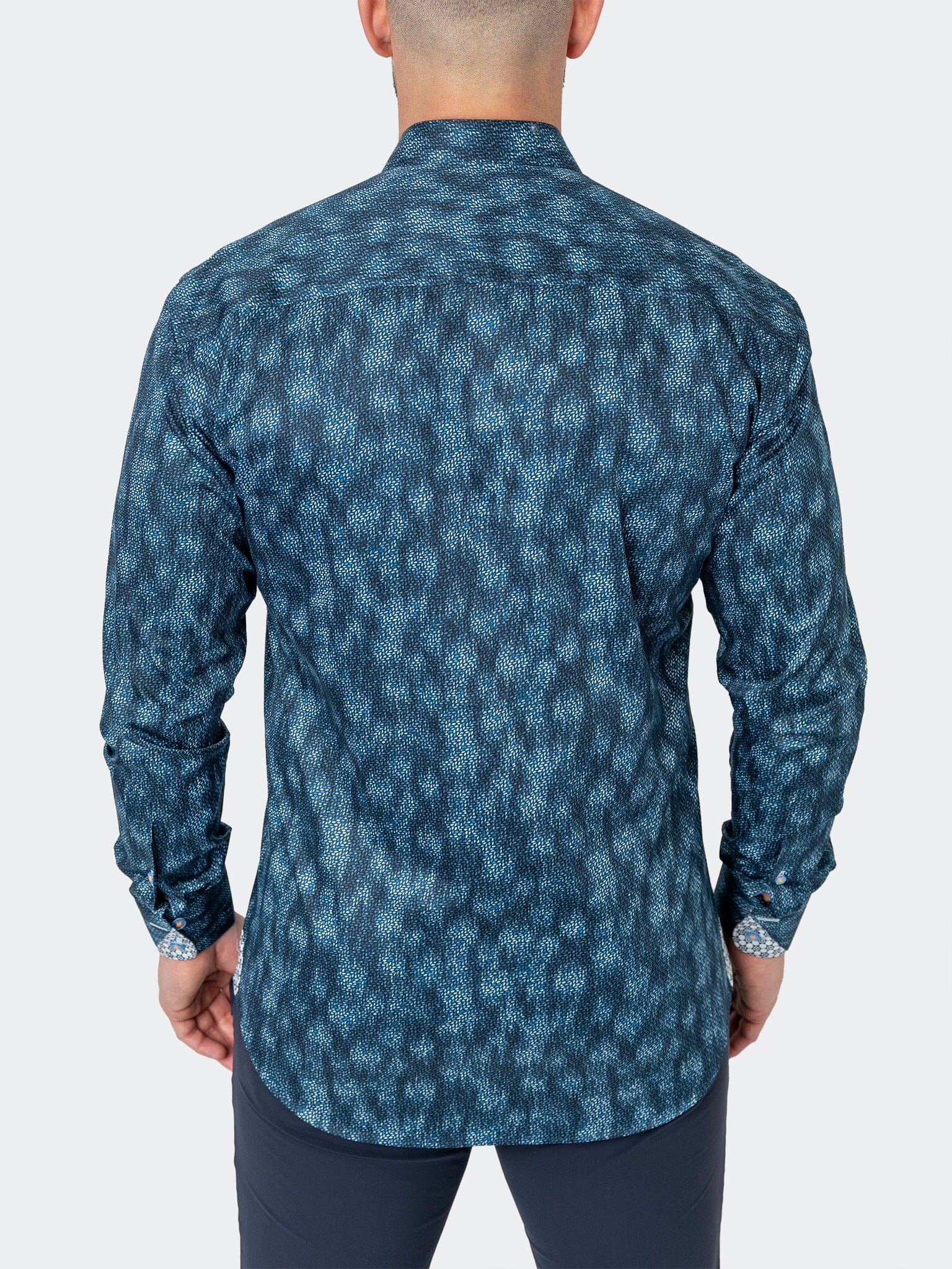 LeavesMicro Blue Dress Shirt