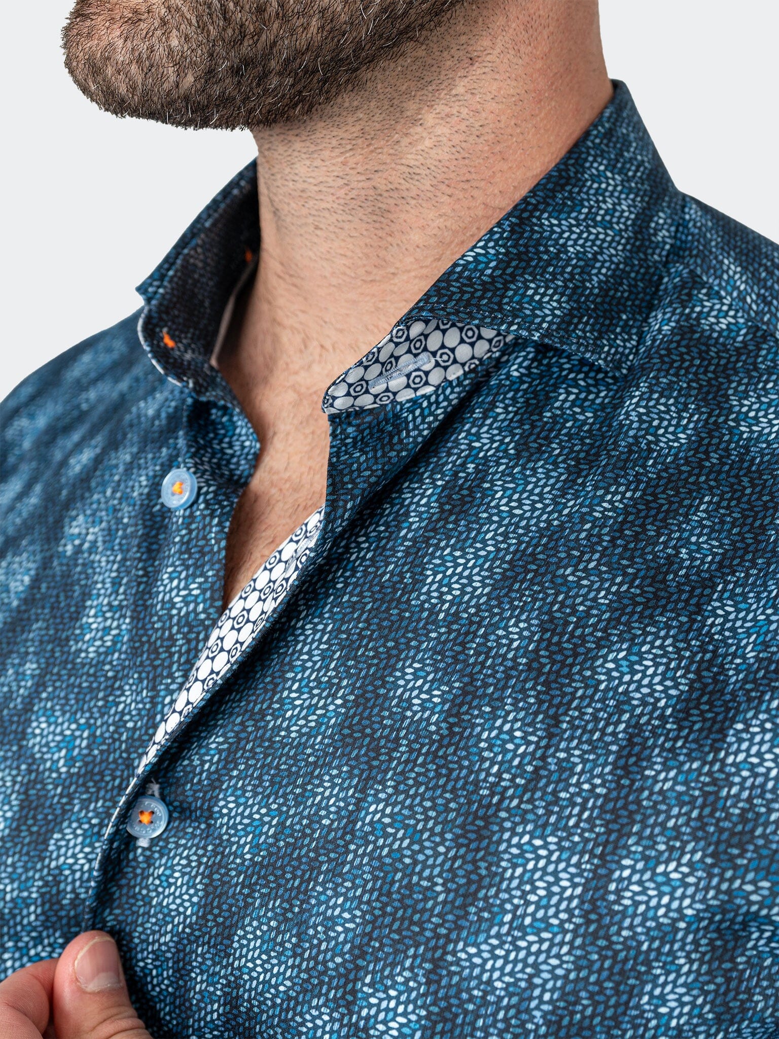 LeavesMicro Blue Dress Shirt