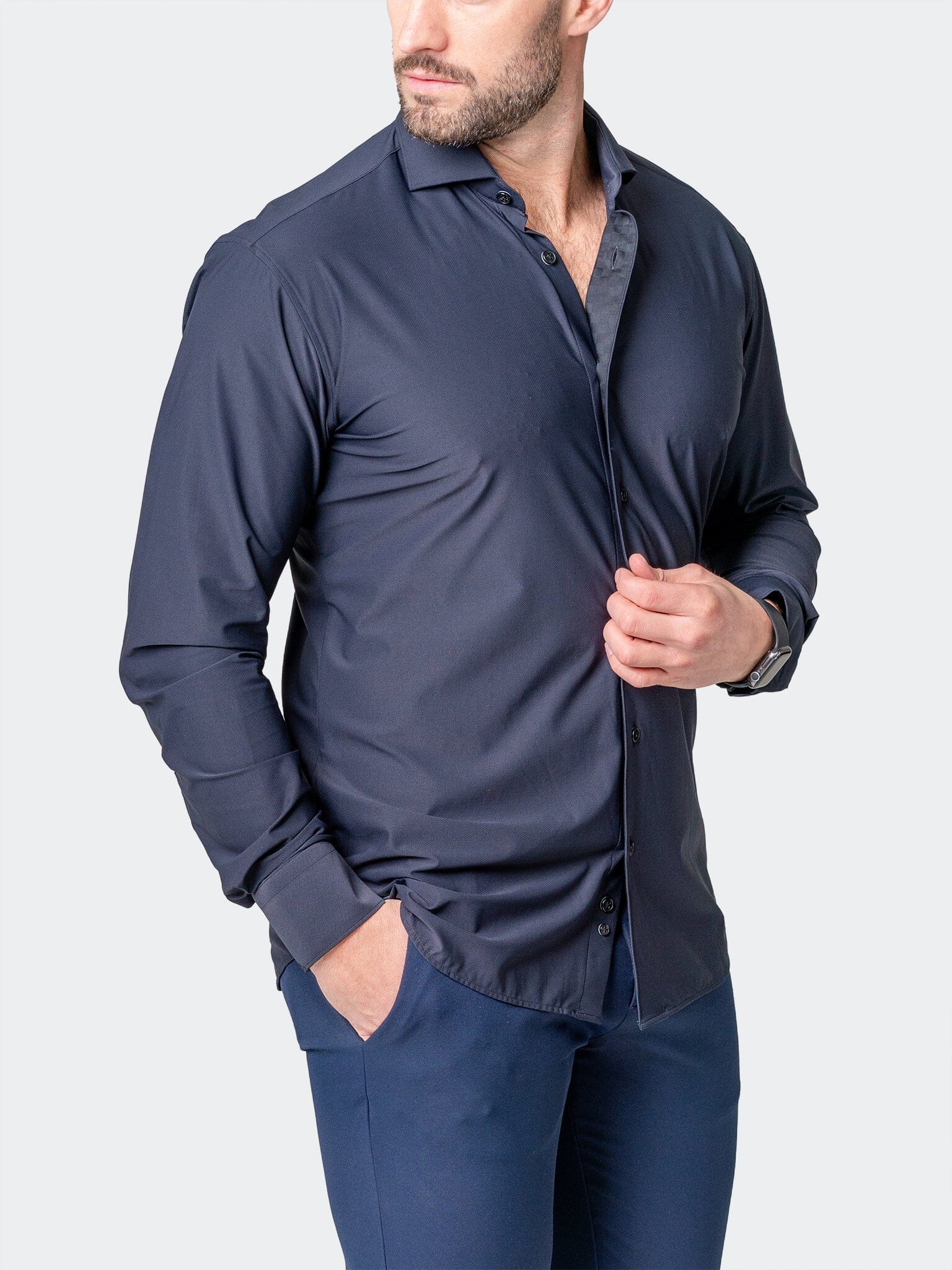 Eins Pur Navy Stretch Shirt