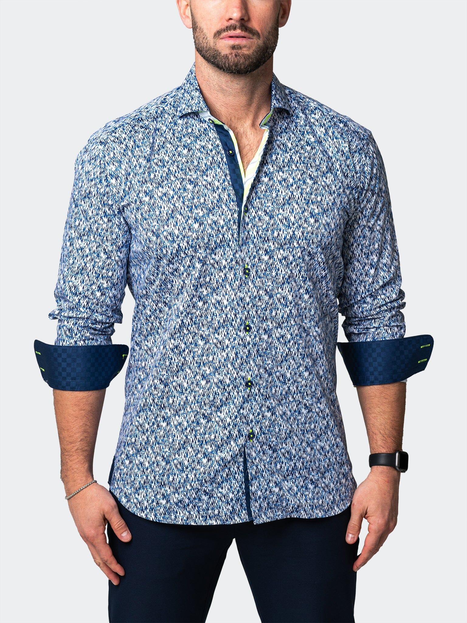 Eins Skim Blue Print Shirt