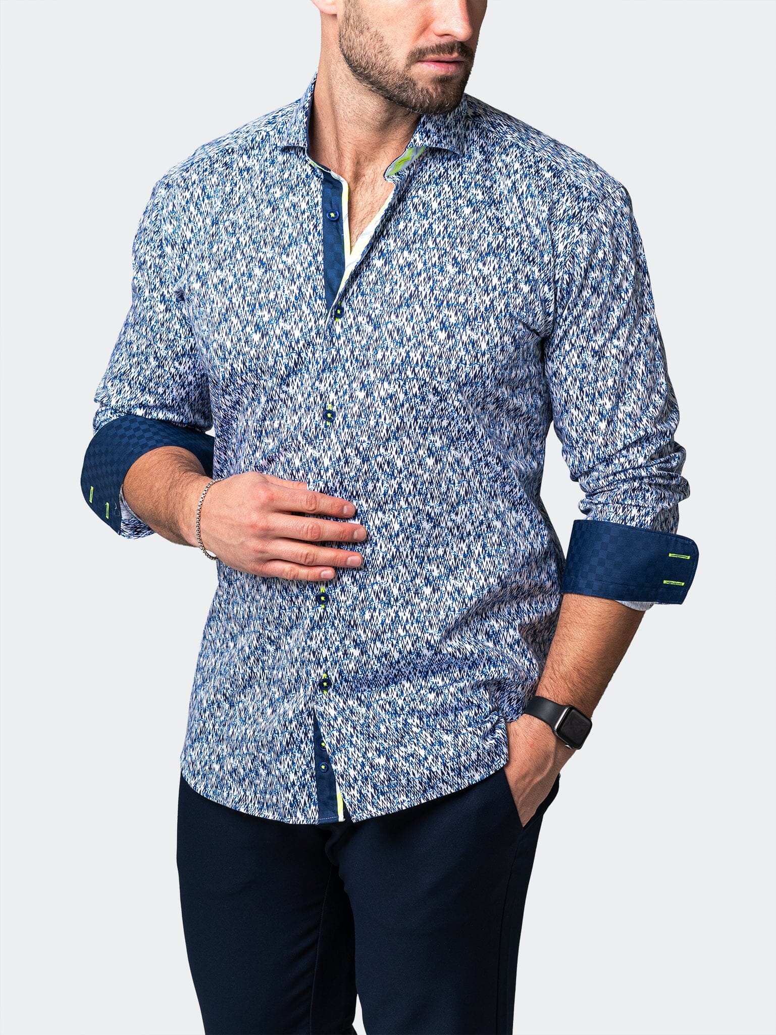 Eins Skim Blue Print Shirt