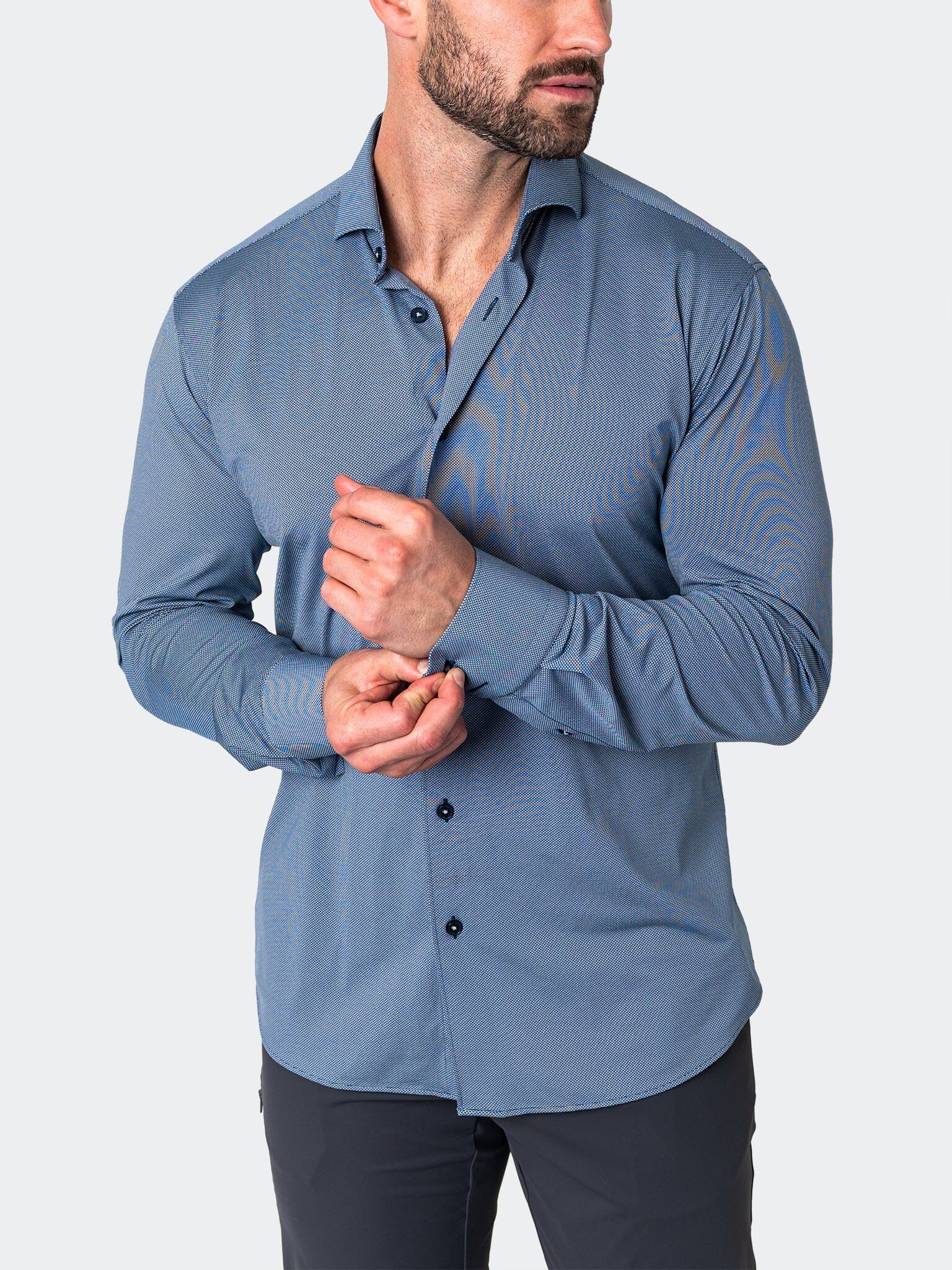 Eins Stretchmicro Blue Shirt