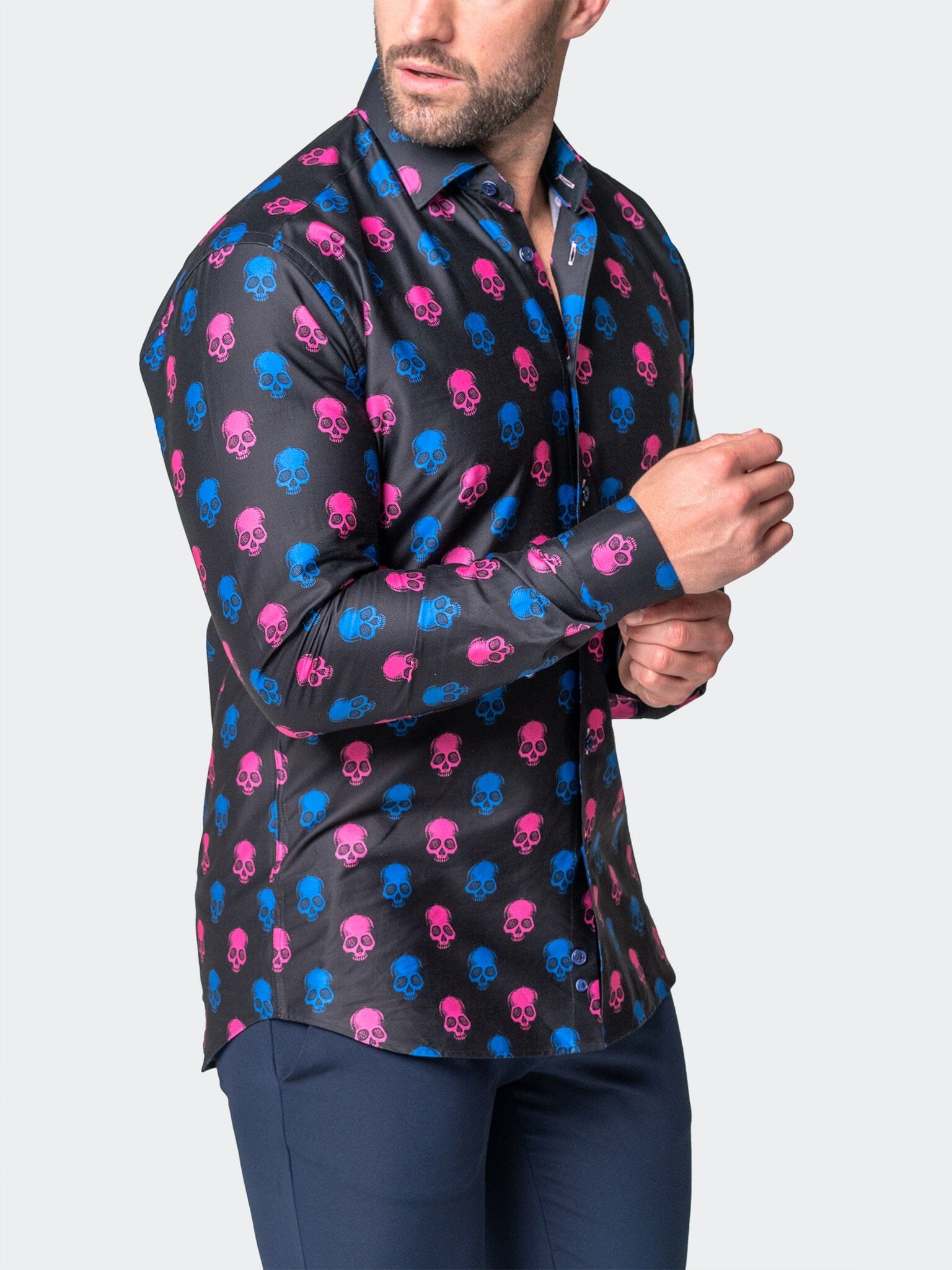 Fibonacci SkullPrinted Black Shirt