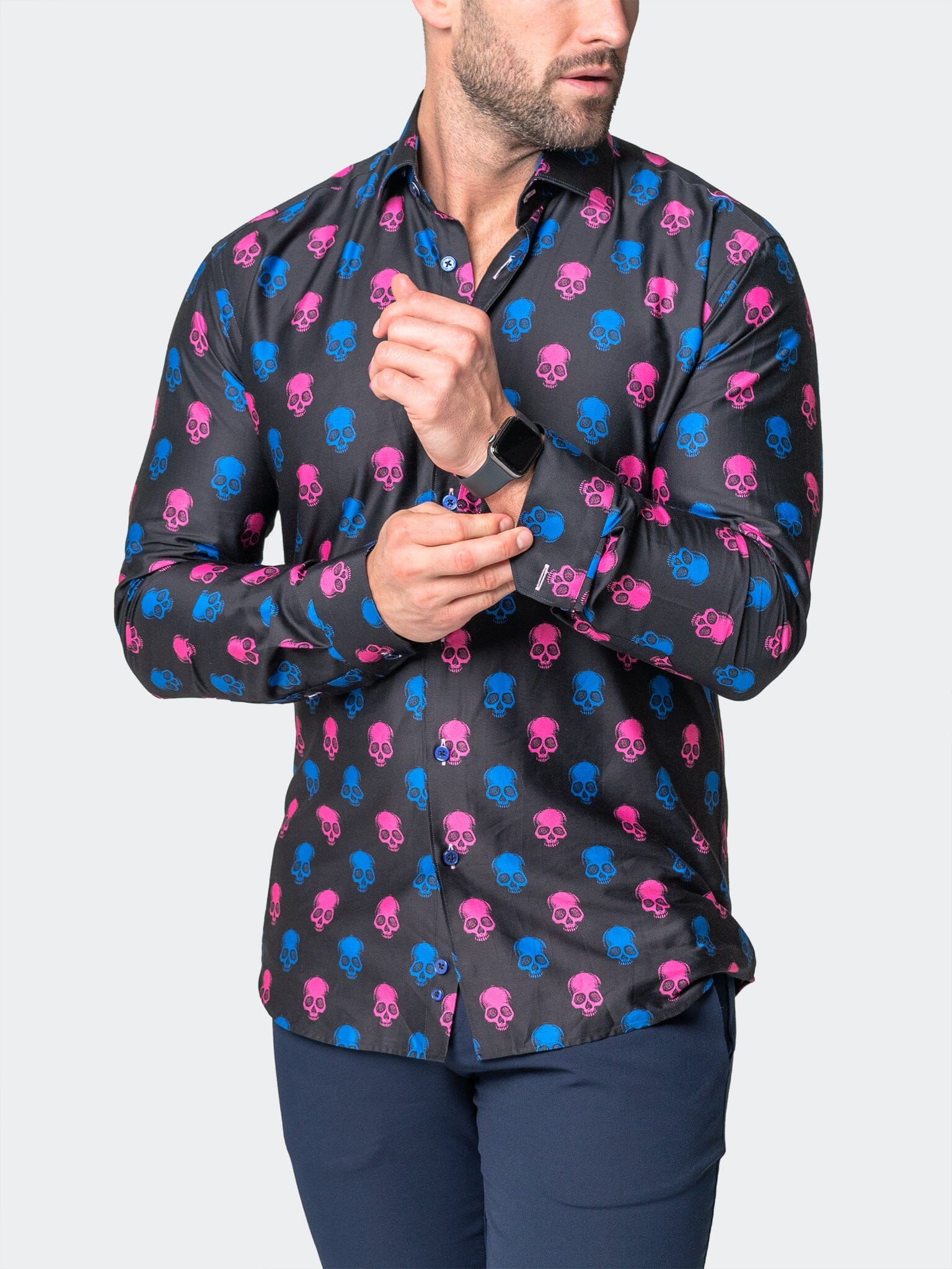 Fibonacci SkullPrinted Black Shirt