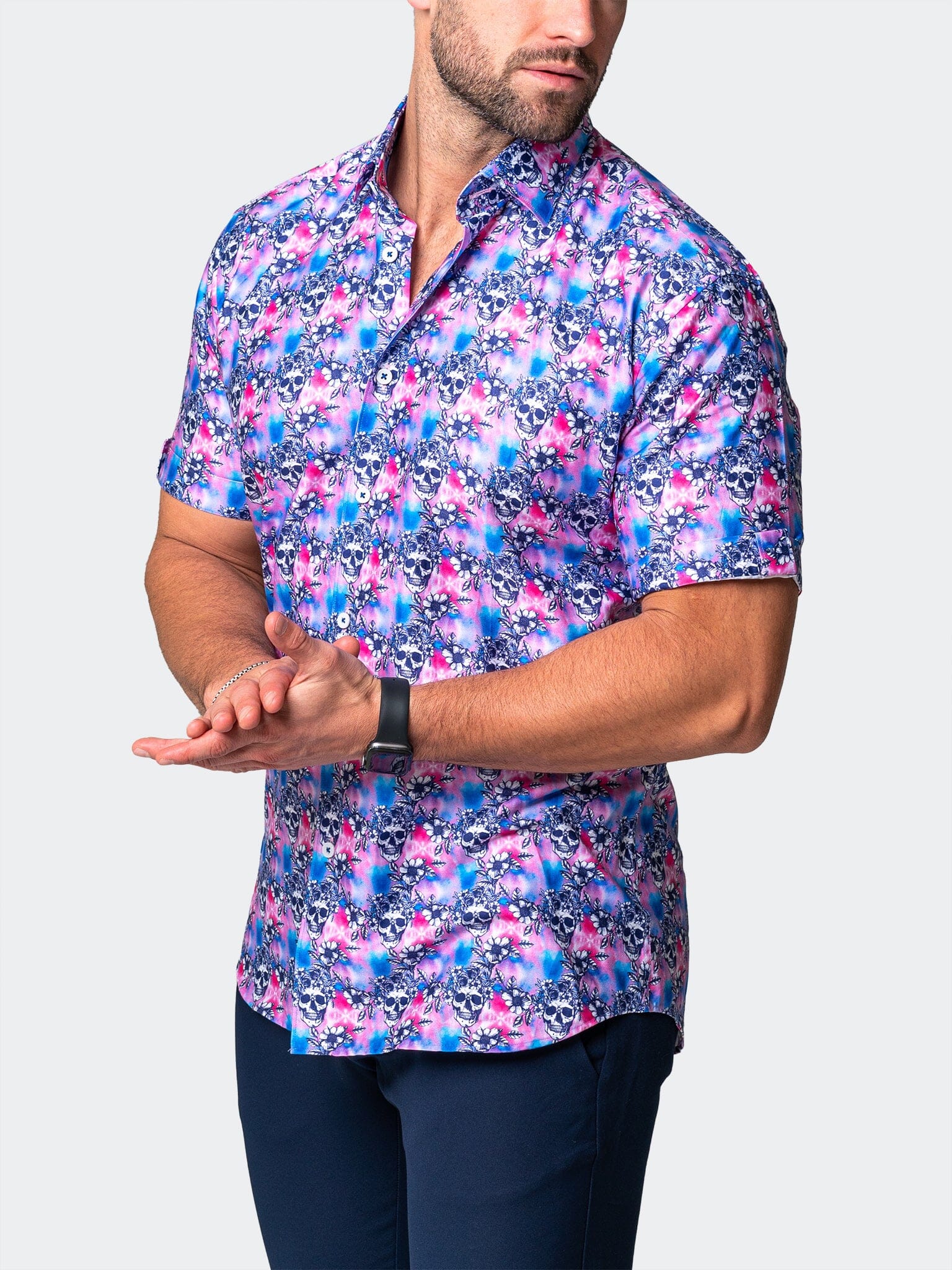 Galileo FlowerSkull Pink Shirt