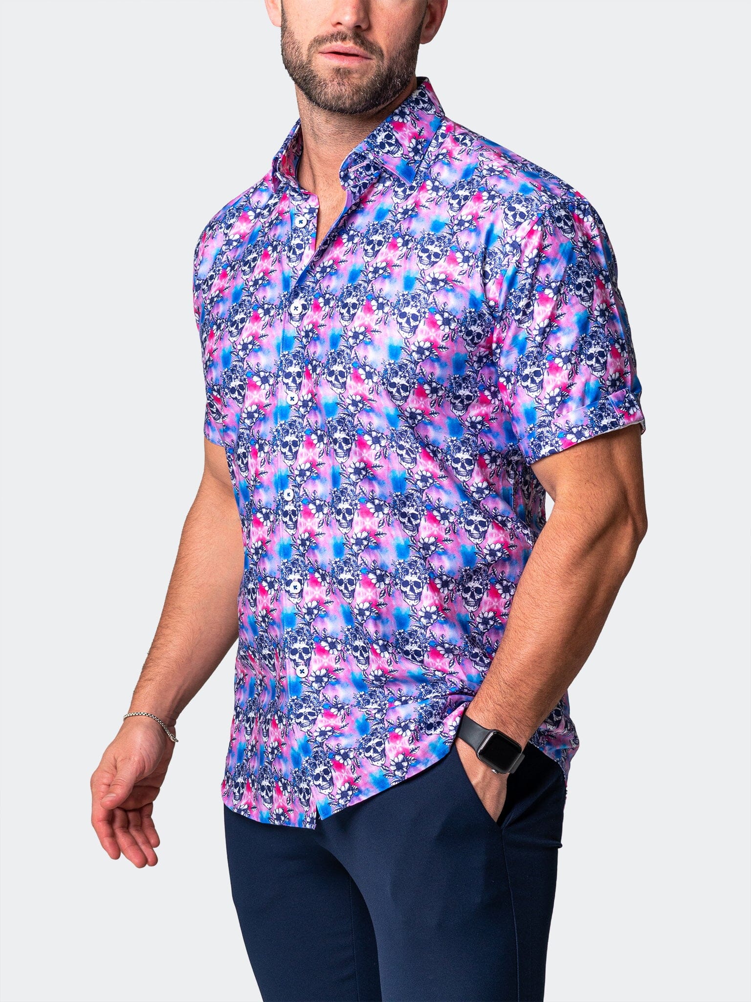 Galileo FlowerSkull Pink Shirt