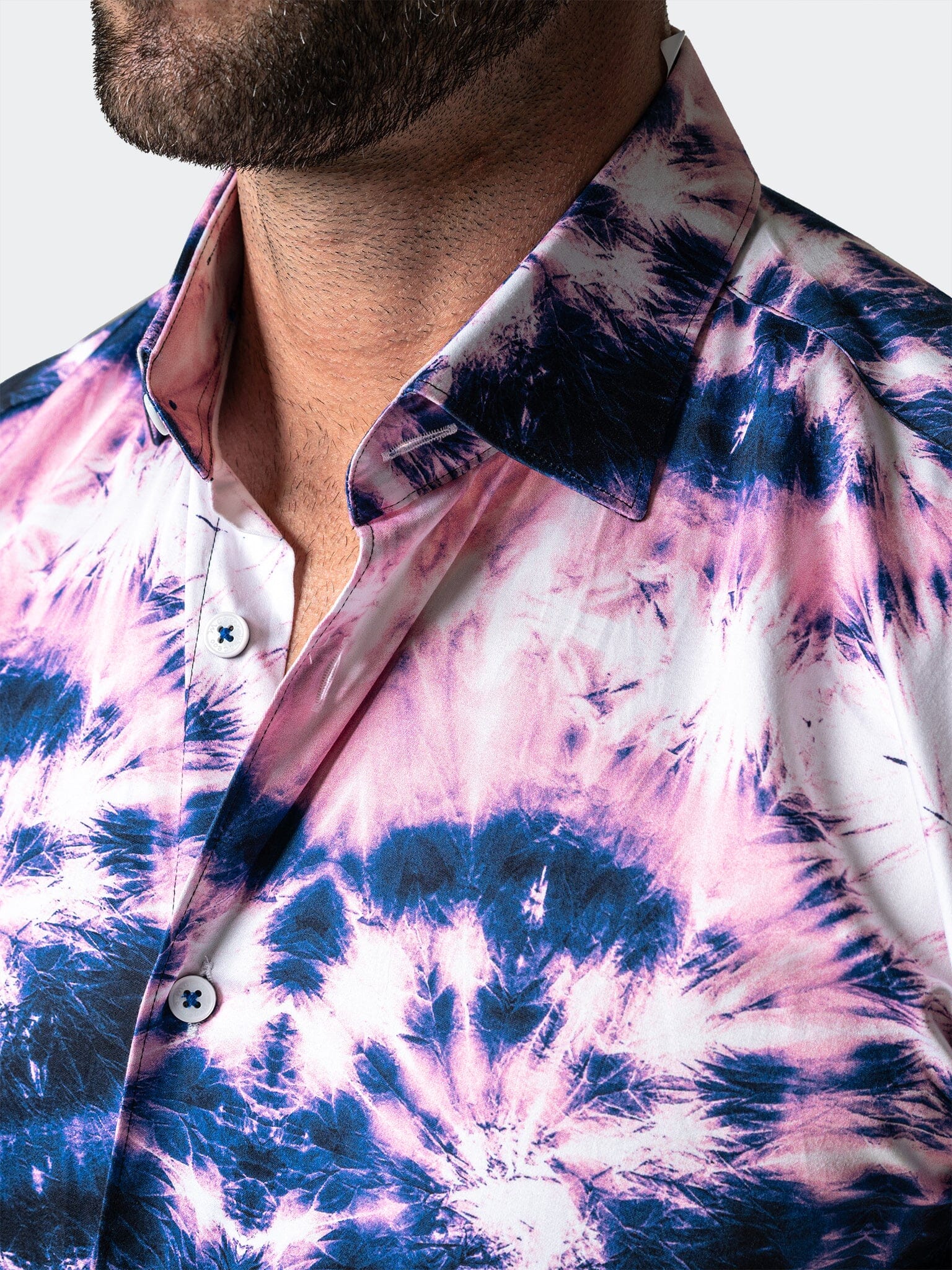 tie dye dress shirt Tie Dye Men's Long Sleeve Button up Dress Shirt | Size 16.2 32/33 Upcycled