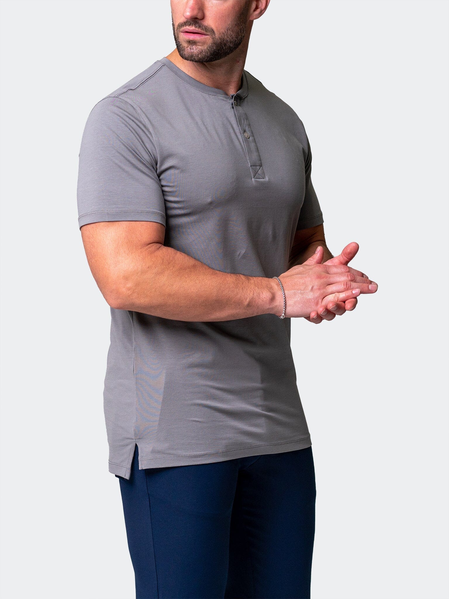 Perm Core Grey Henley Shirt