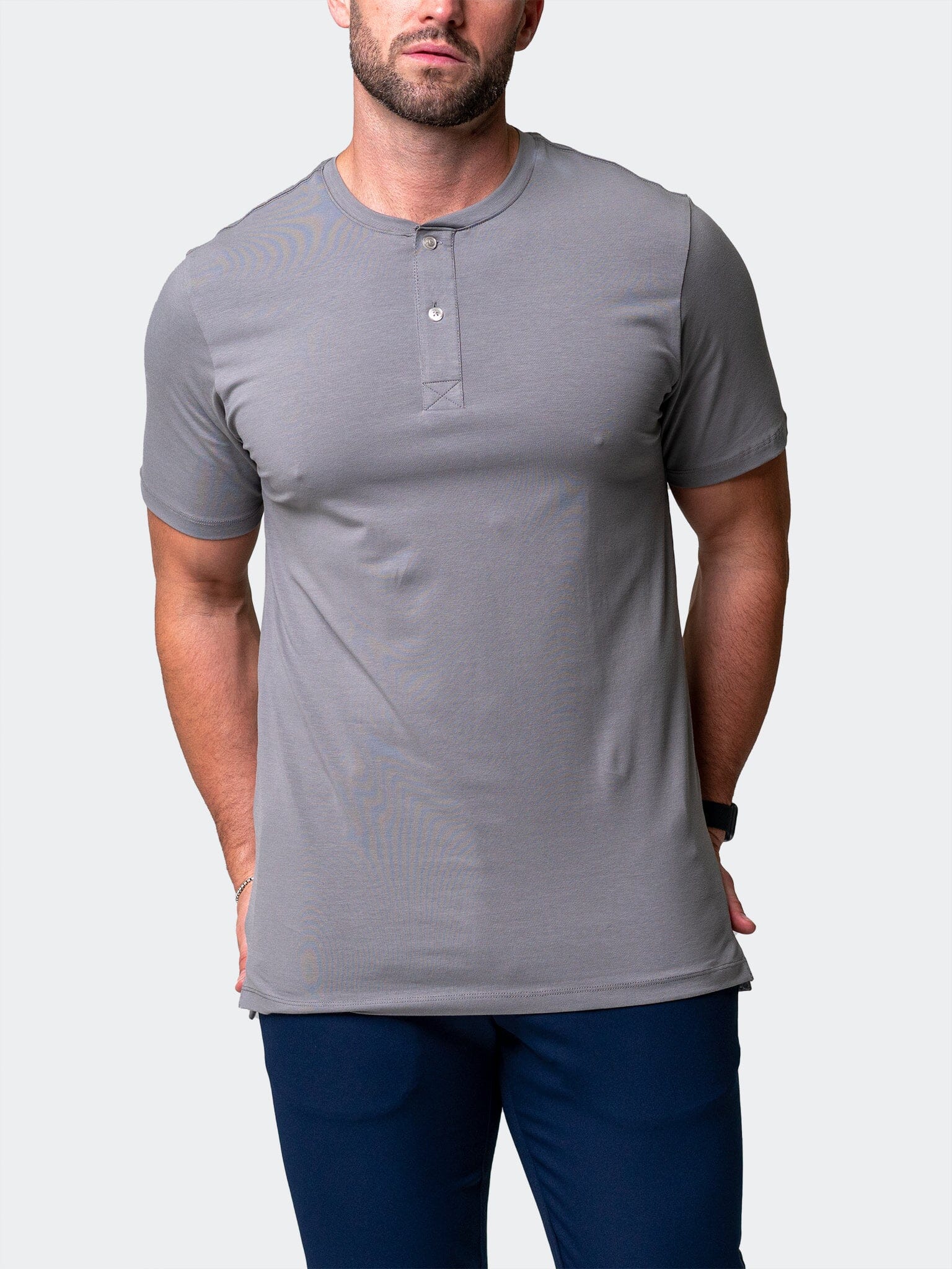 Perm Core Grey Henley Shirt